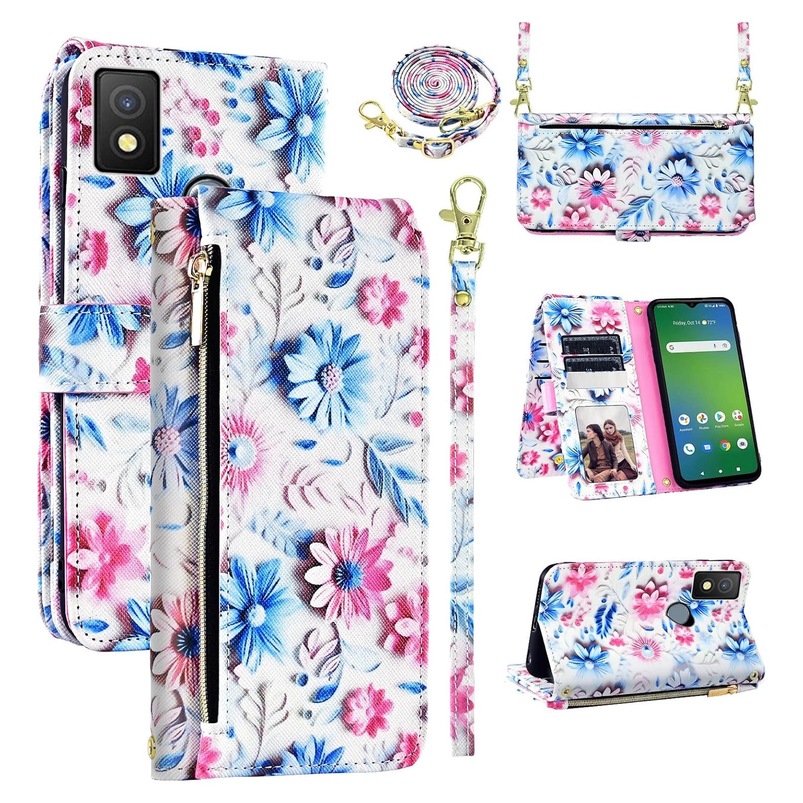 Funda Cartera Dswteny para Cricket Icon 4 Rosa con Soporte