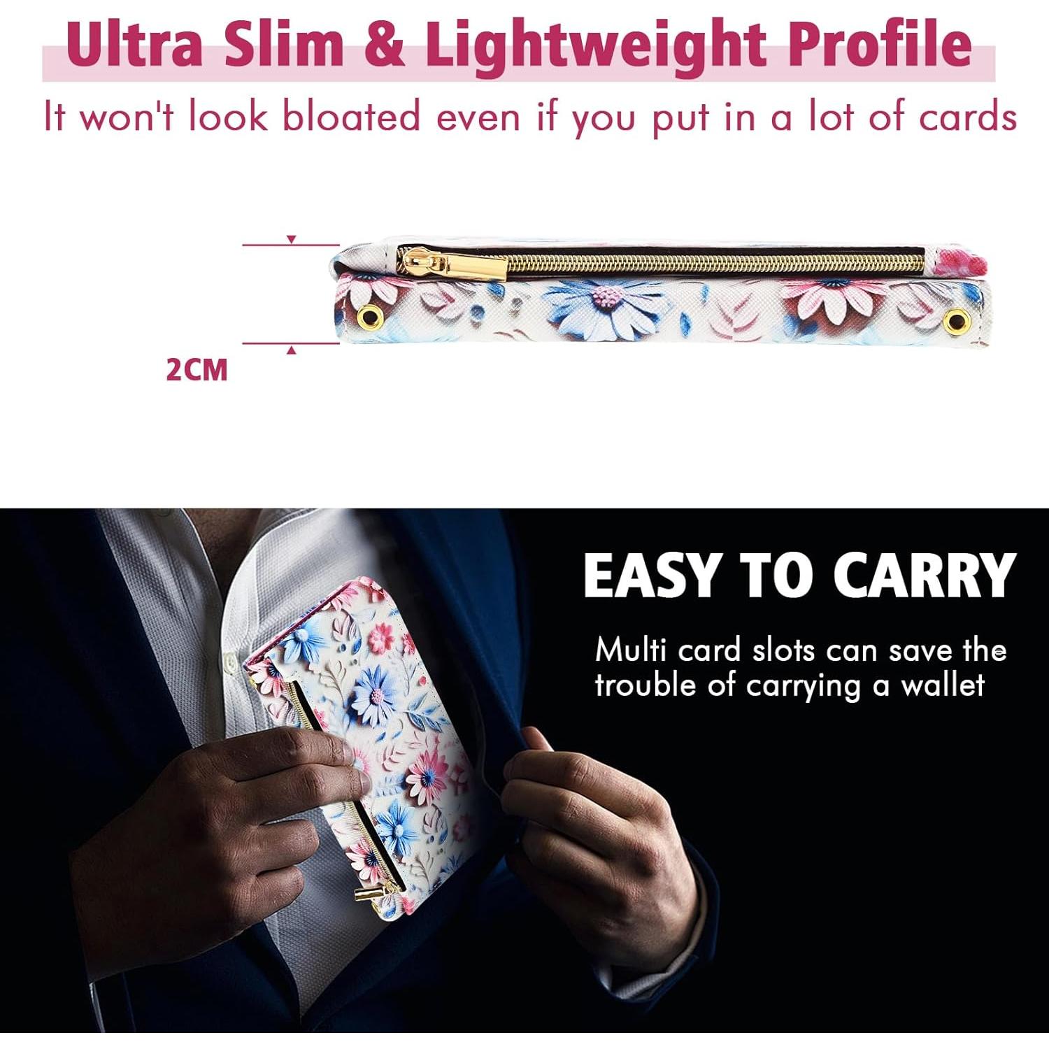 Funda Cartera Dswteny para Cricket Icon 4 Rosa con Soporte