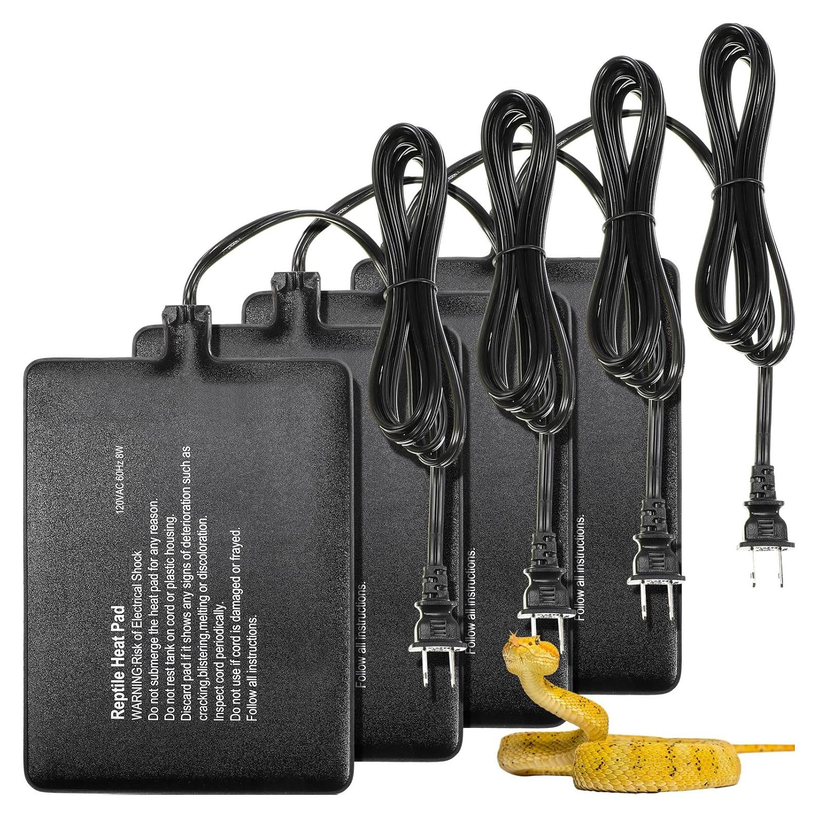 Almohadilla Térmica para Reptiles ROCEEI 4 Pcs 15x20 cm 8W