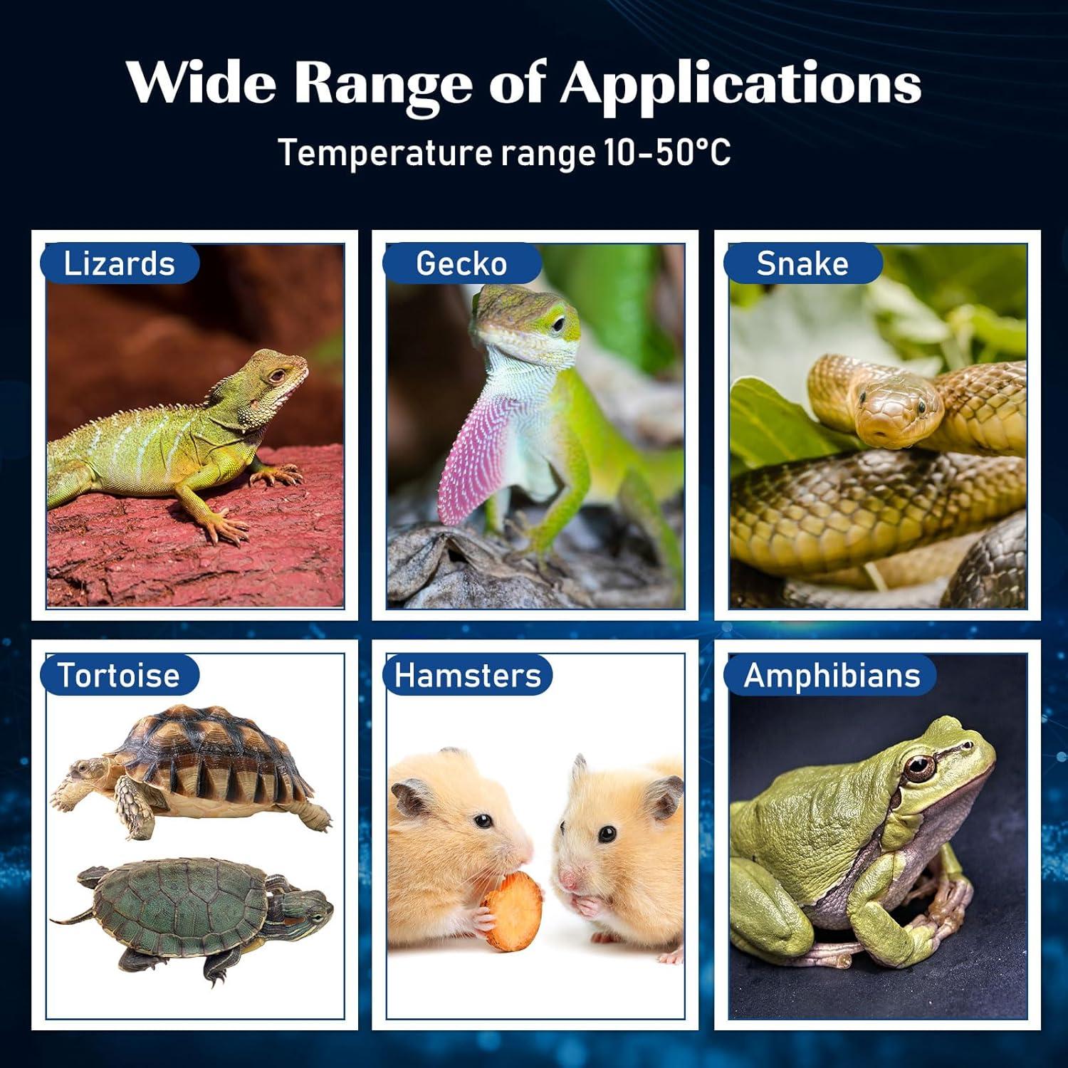 Almohadilla Térmica para Reptiles ROCEEI 4 Pcs 15x20 cm 8W