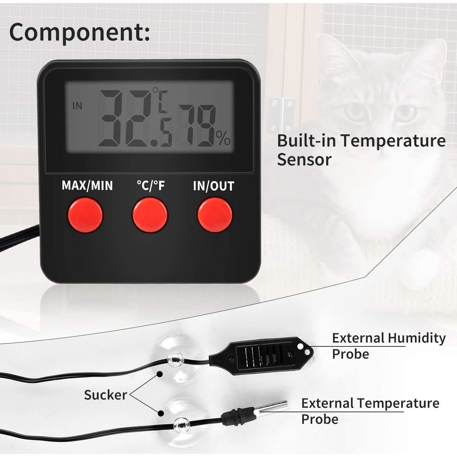 Almohadilla Térmica para Reptiles iPower 20x30cm + Termómetro