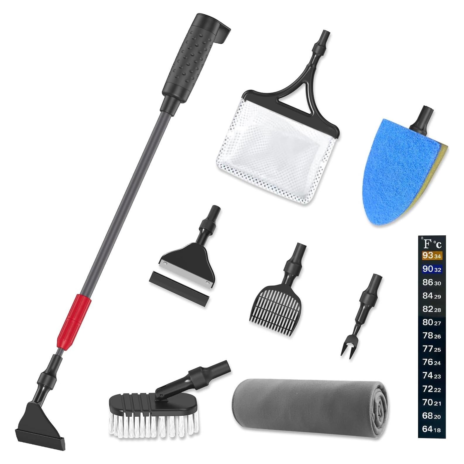 Kit de limpieza de acuario 6 en 1 SYSENCIAGA con mango ajustable