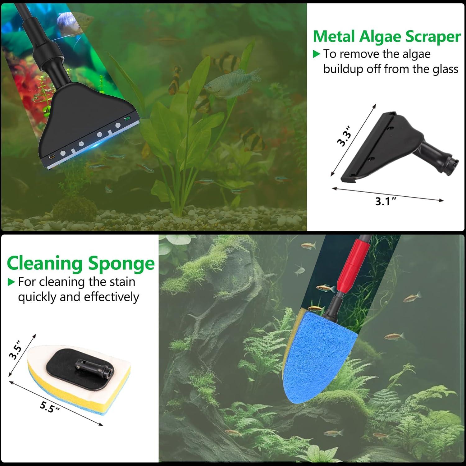 Kit de limpieza de acuario 6 en 1 SYSENCIAGA con mango ajustable