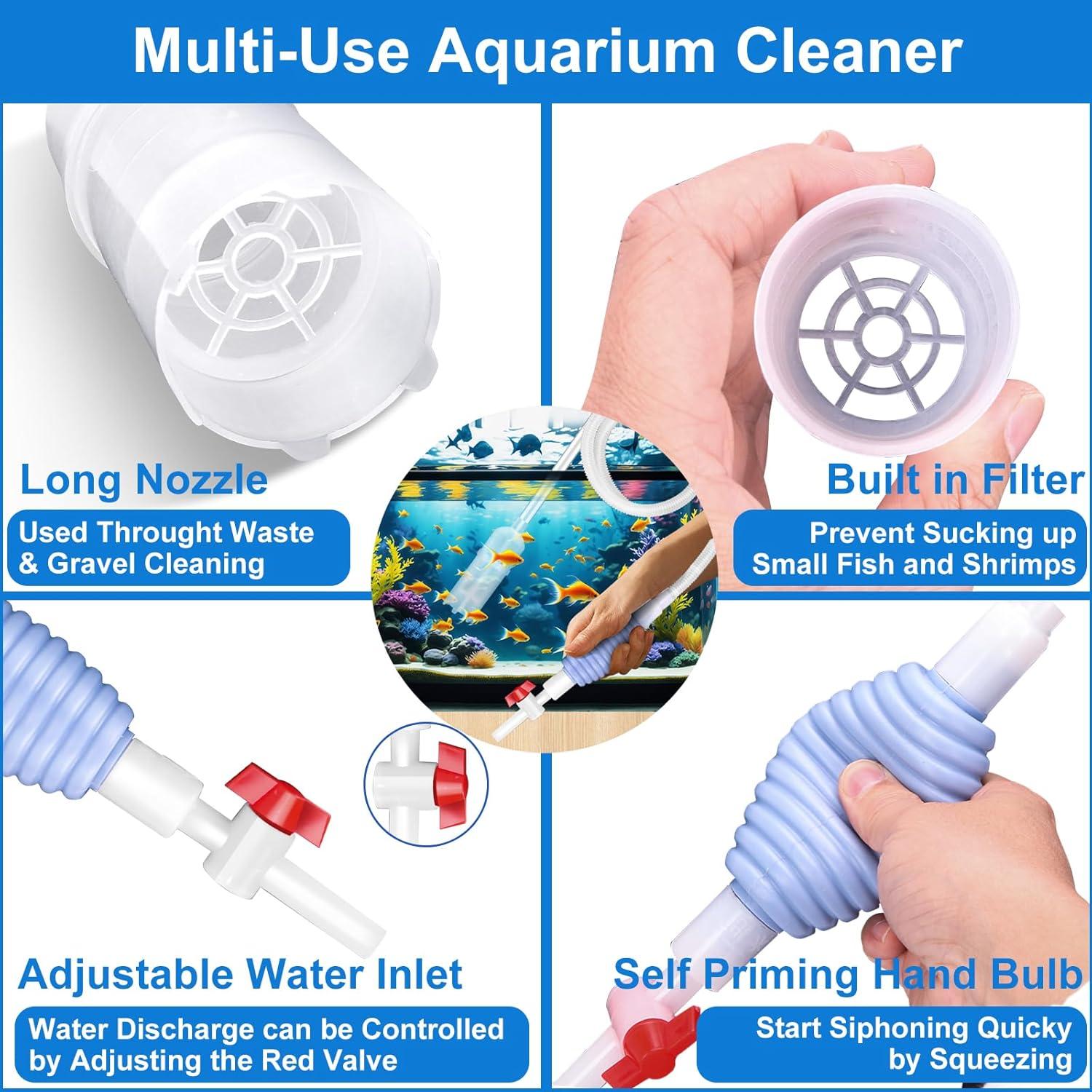 Kit de Limpieza de Acuario 4 Piezas Lanswood - Sifón, Raspador, Red