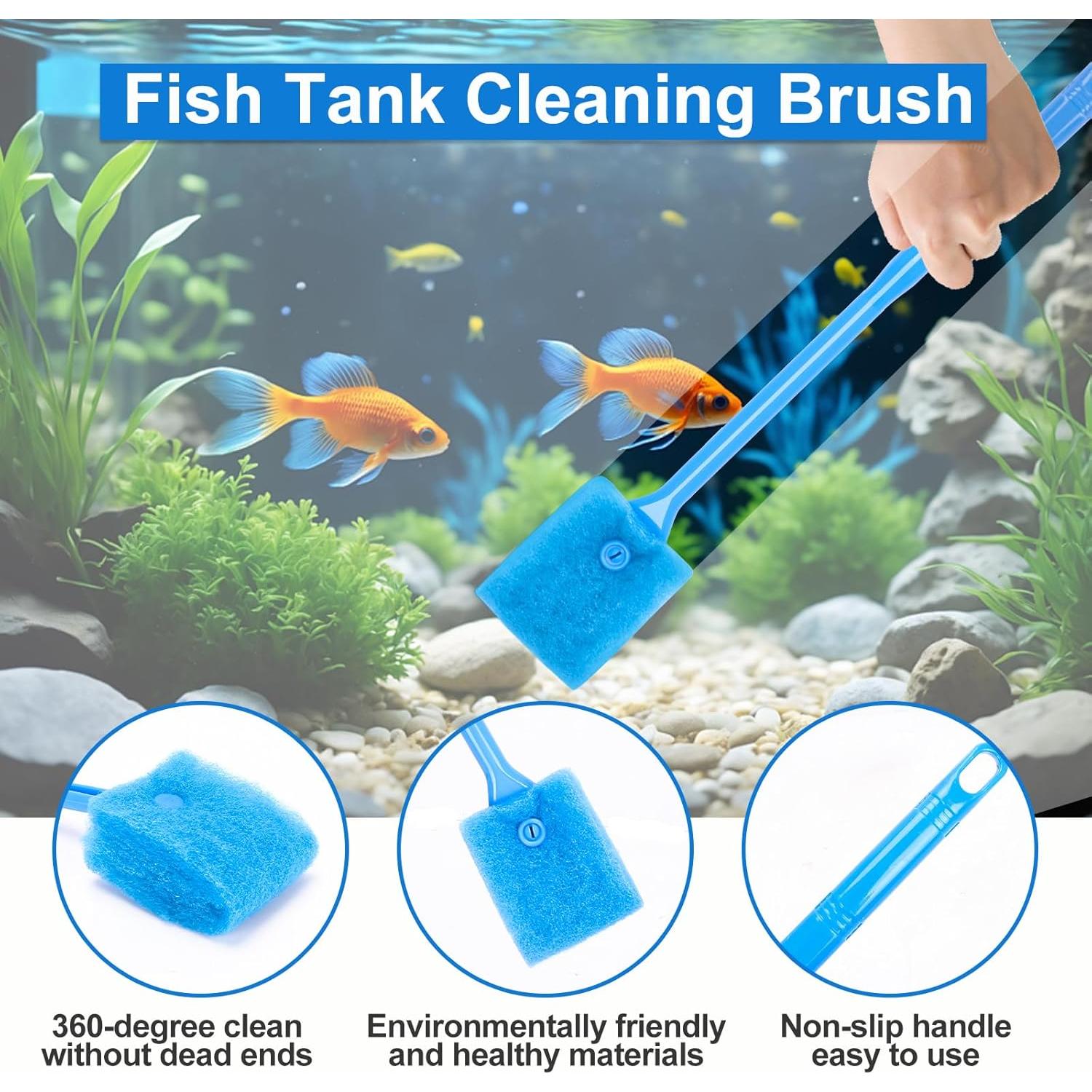 Kit de Limpieza de Acuario 4 Piezas Lanswood - Sifón, Raspador, Red