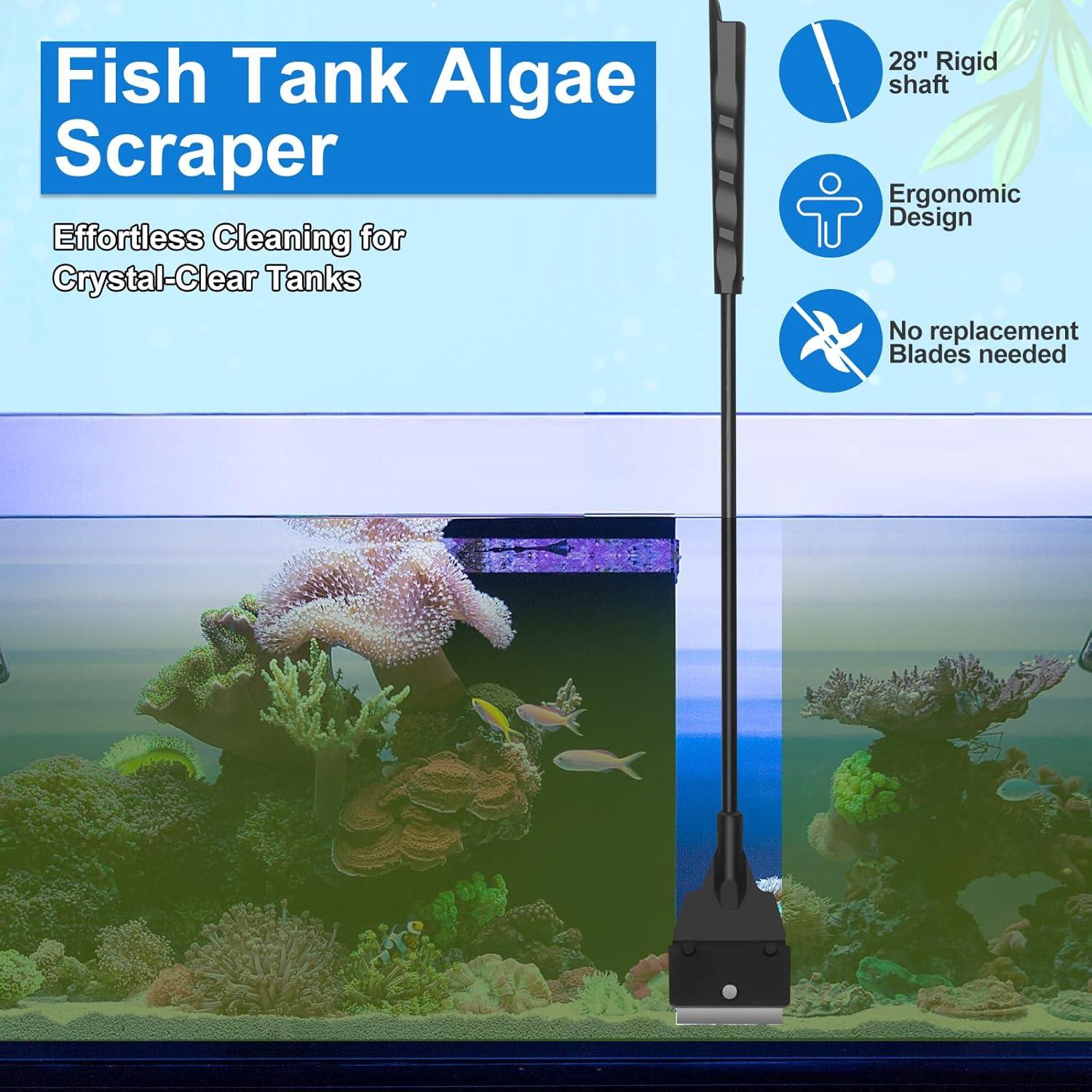 Kit de Limpieza de Acuario 4 Piezas Lanswood - Sifón, Raspador, Red