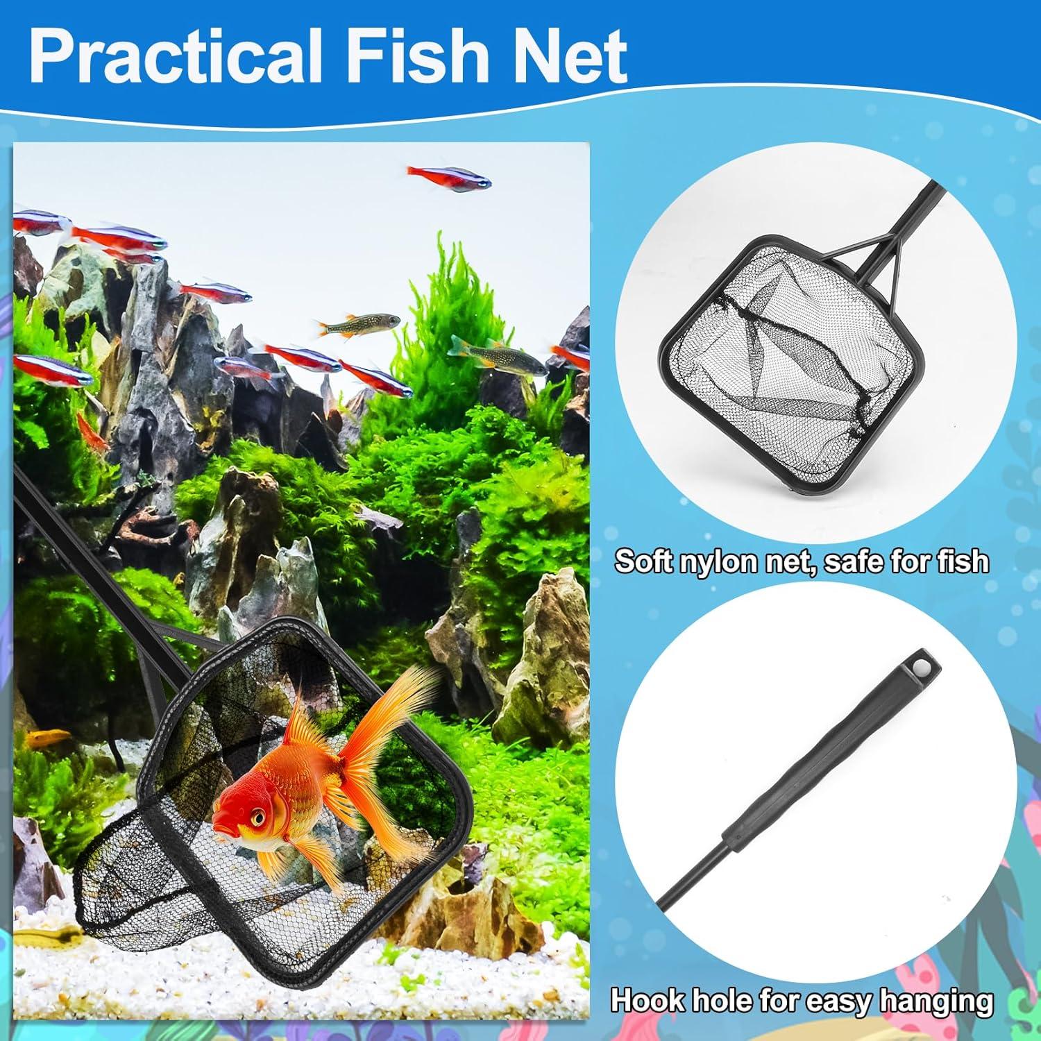 Kit de Limpieza de Acuario 4 Piezas Lanswood - Sifón, Raspador, Red