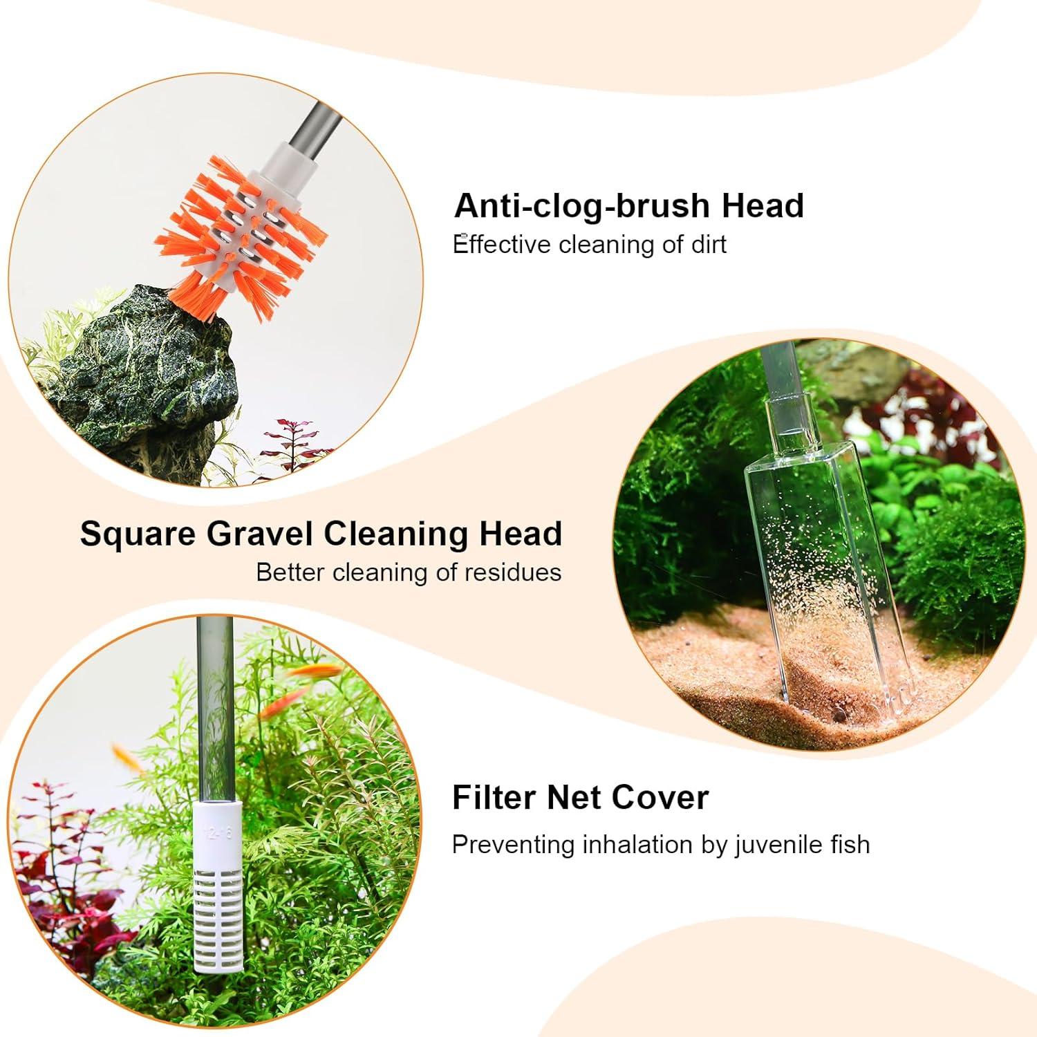 Kit Limpiador de Acuario AQQA 3 Cabezas Reemplazables 97 cm