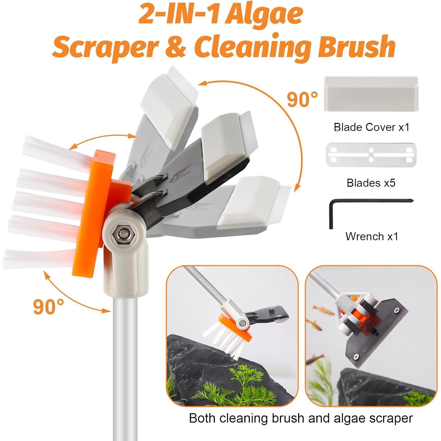 Kit Limpiador de Acuario AQQA 3 Cabezas Reemplazables 97 cm