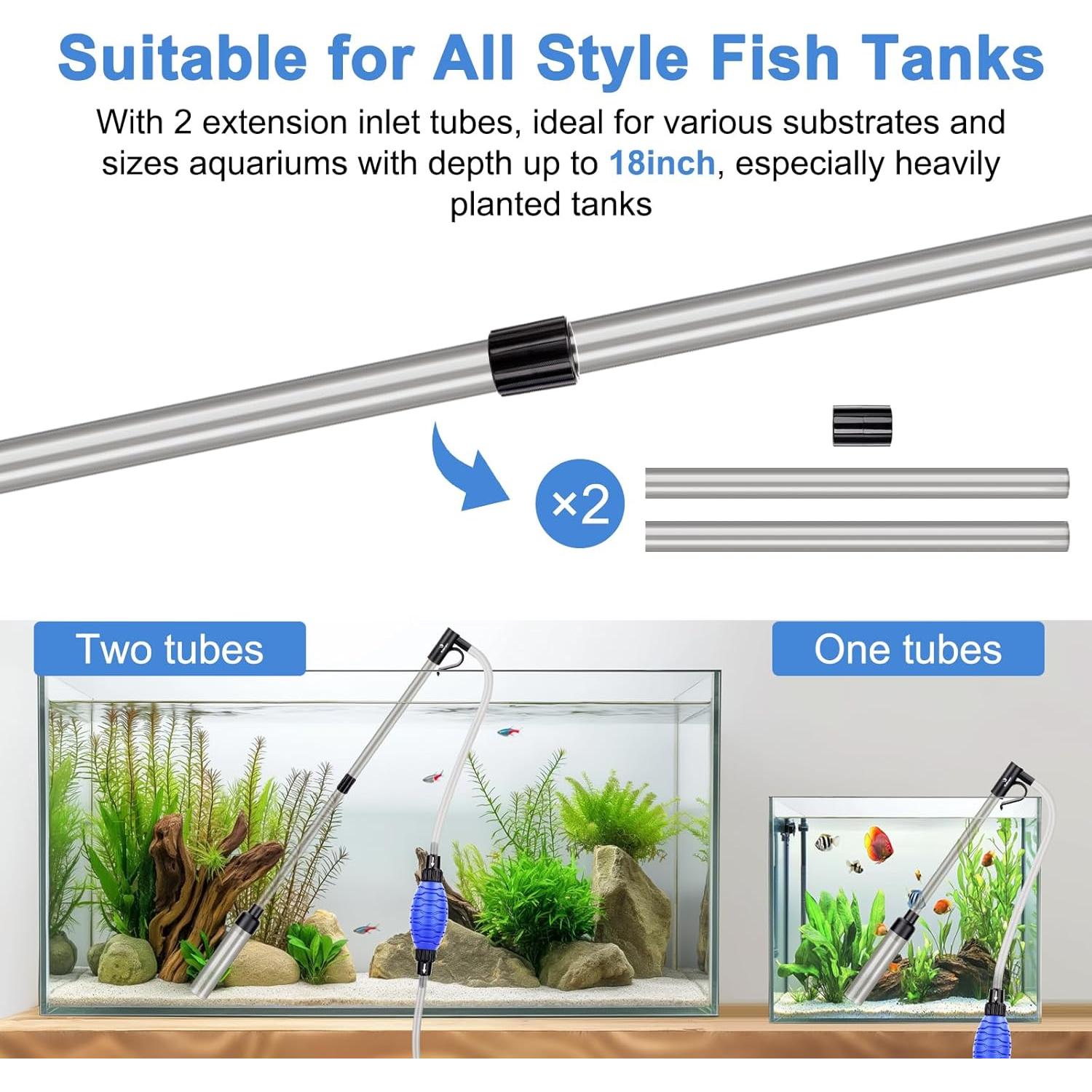 Limpiador de Grava para Acuario fishkeeper 4-en-1 Ajustable