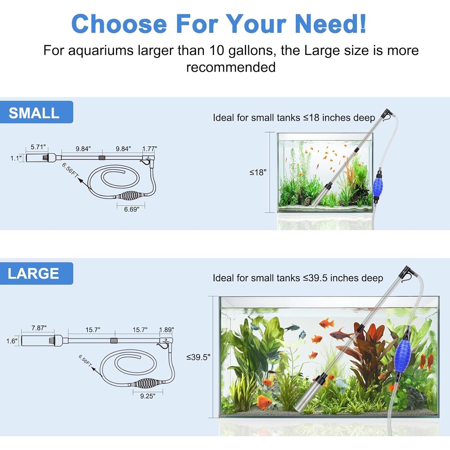 Limpiador de Grava para Acuario fishkeeper 4-en-1 Ajustable