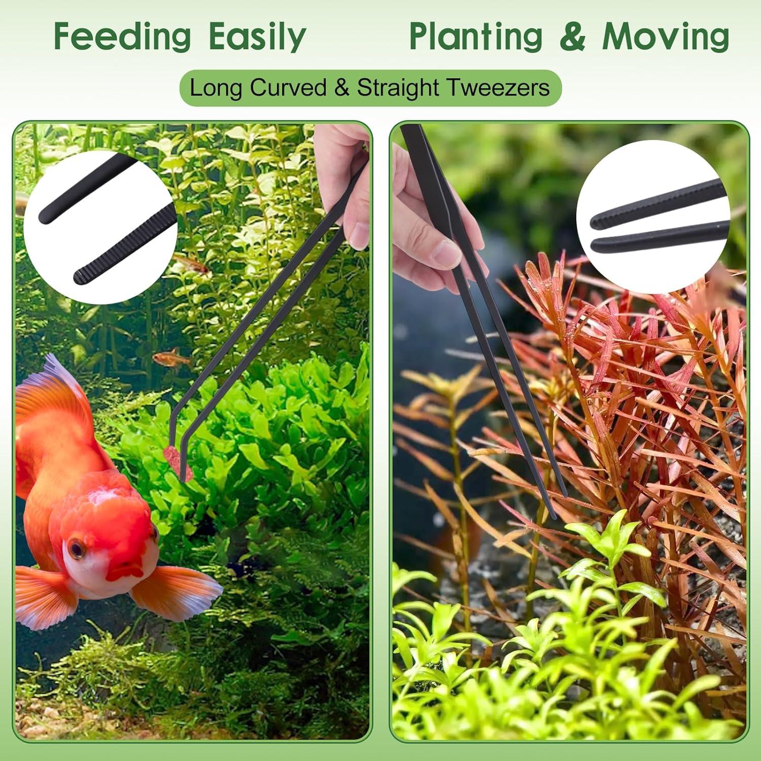 Kit de Acuario 4 Pcs LEONTOOL Herramientas Acuáticas Inoxidable