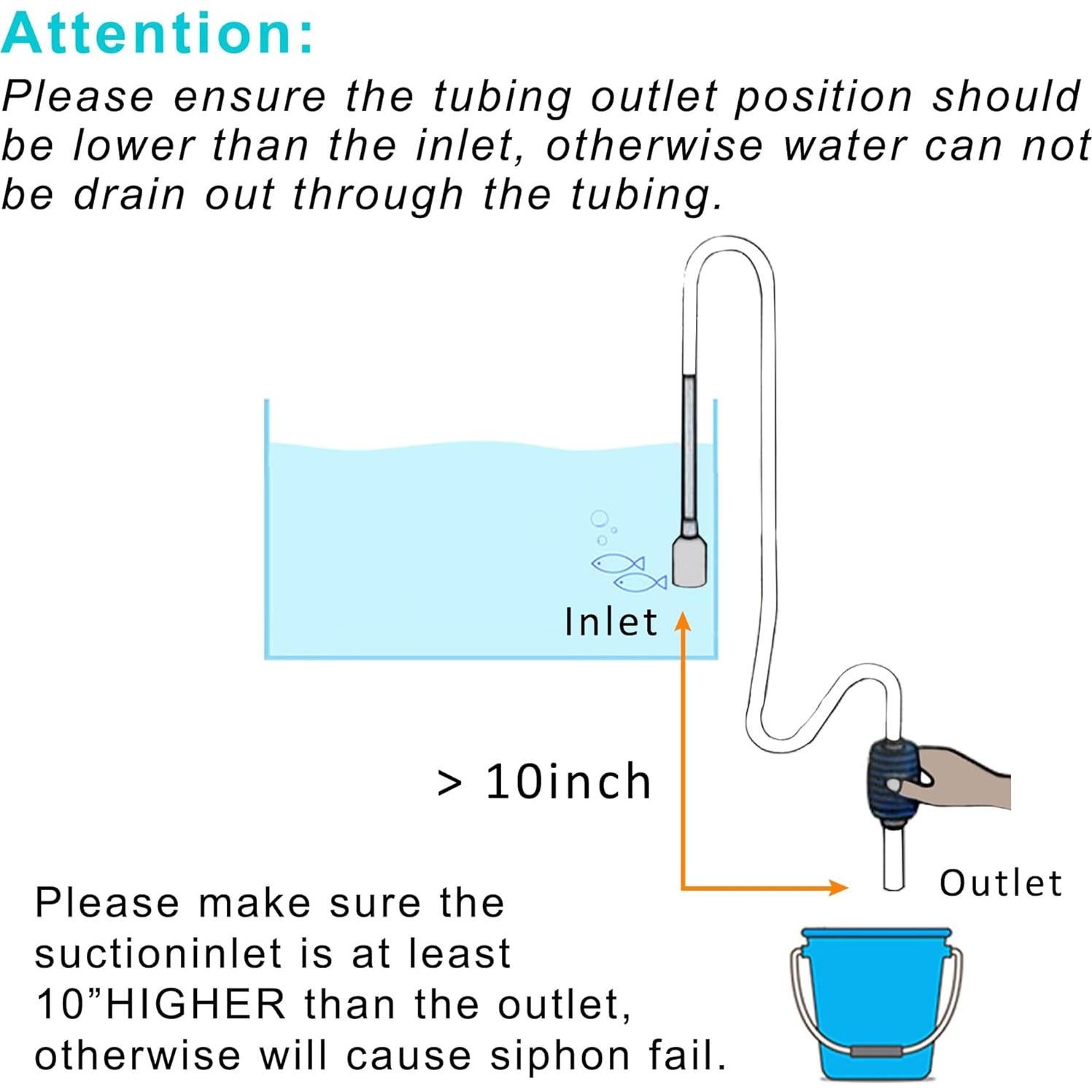 Limpiador de Acuario Newpol con Sifón 1.73M para Grava y Agua