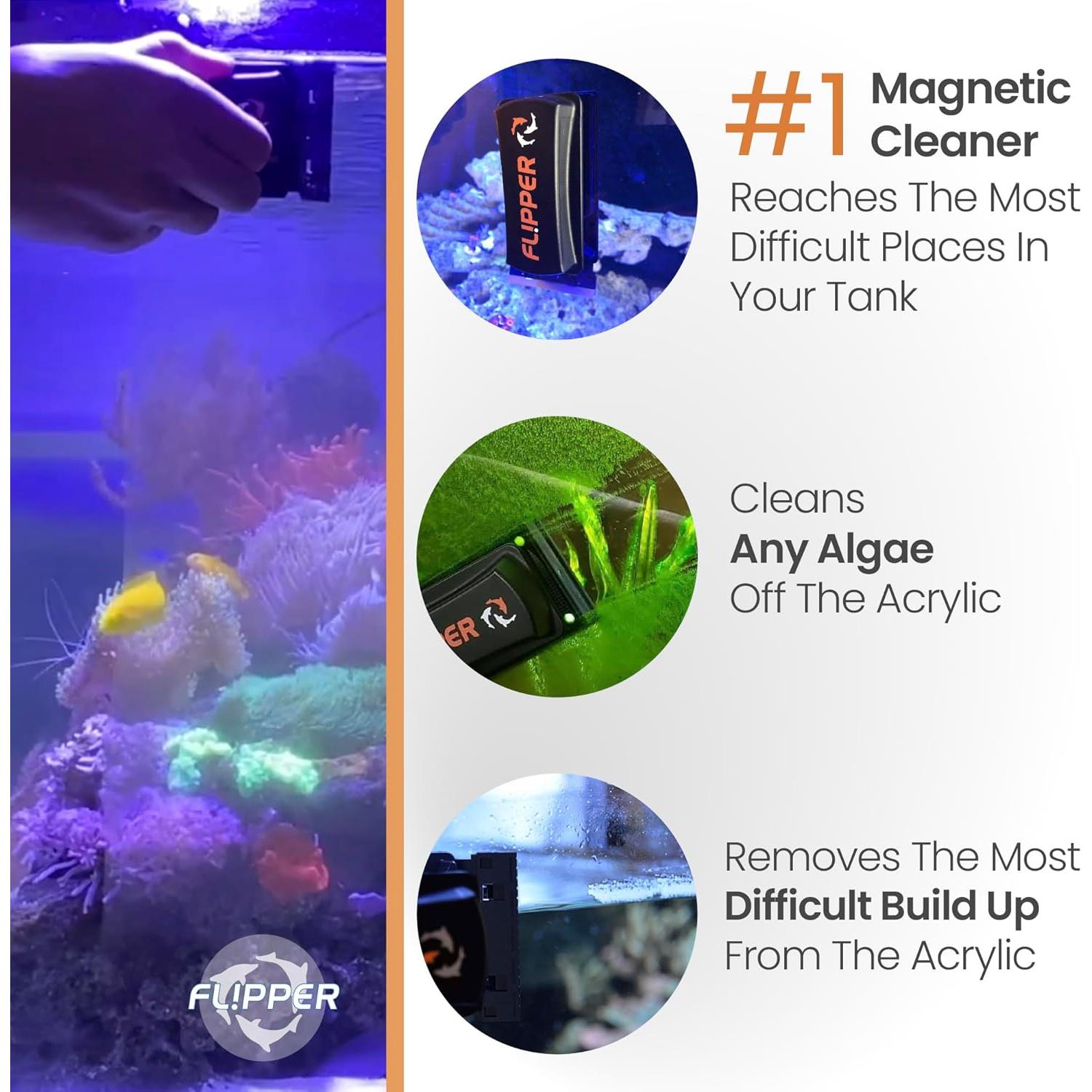 Limpiador Magnético para Acuarios Flipper - Cuchillas Acrílicas