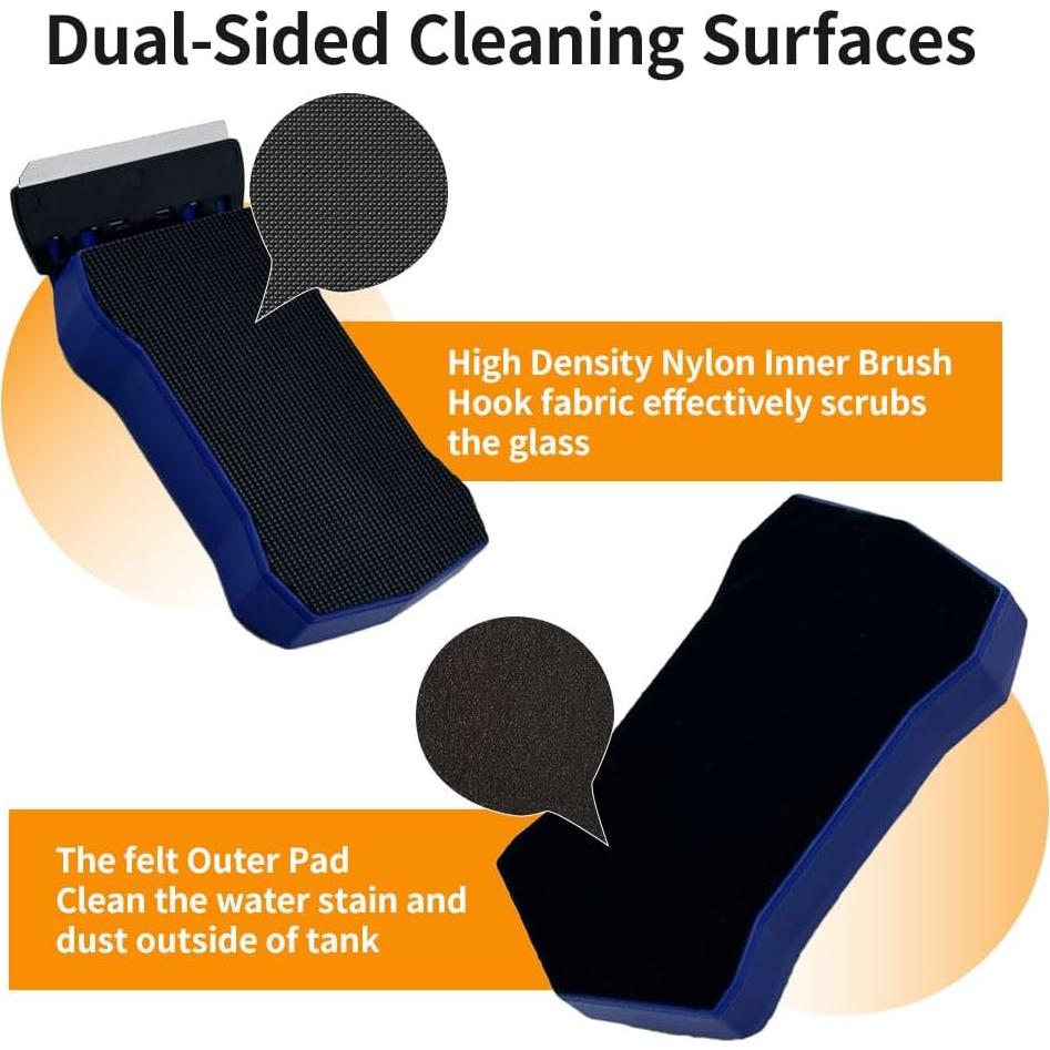 Limpiador Magnético de Cristales para Acuarios LYCLEAN - Doble Cuchilla