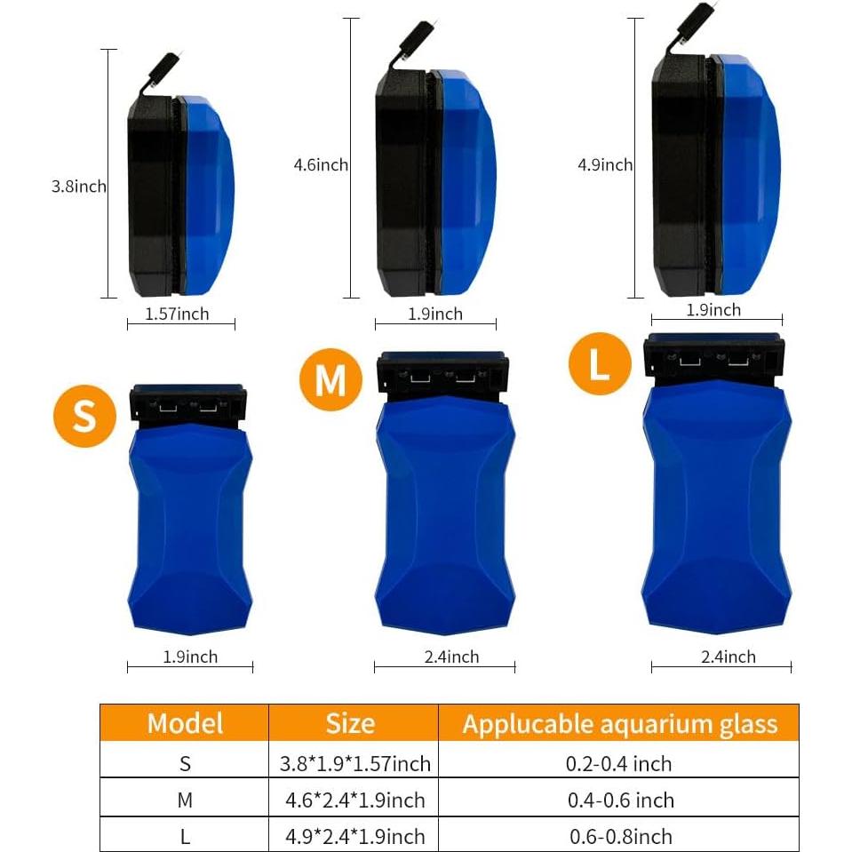 Limpiador Magnético de Cristales para Acuarios LYCLEAN - Doble Cuchilla