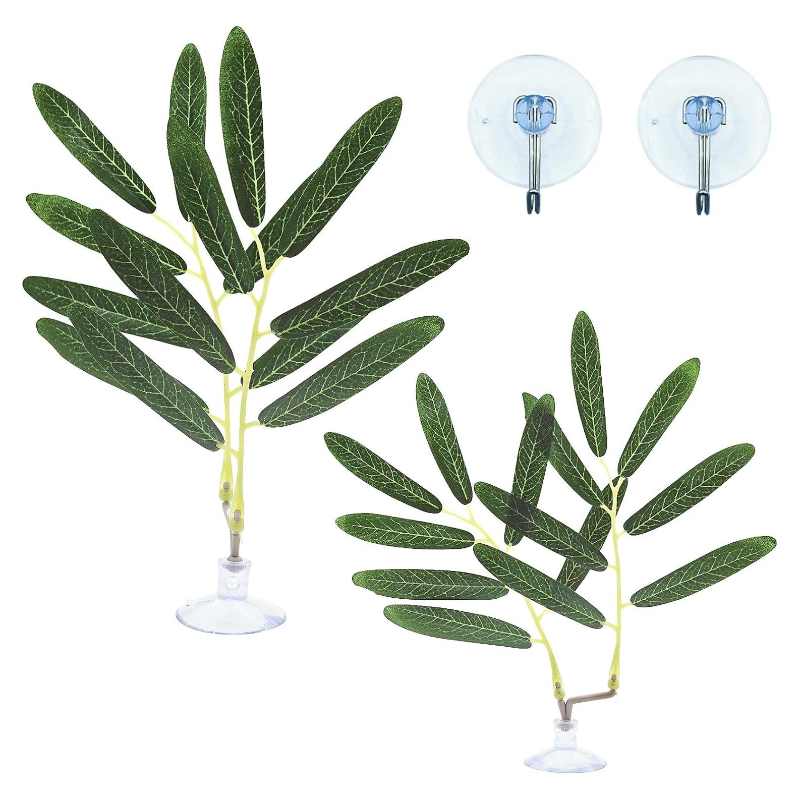 Accesorios para Acuario AncBace - 7 Hojas Artificiales Verdes