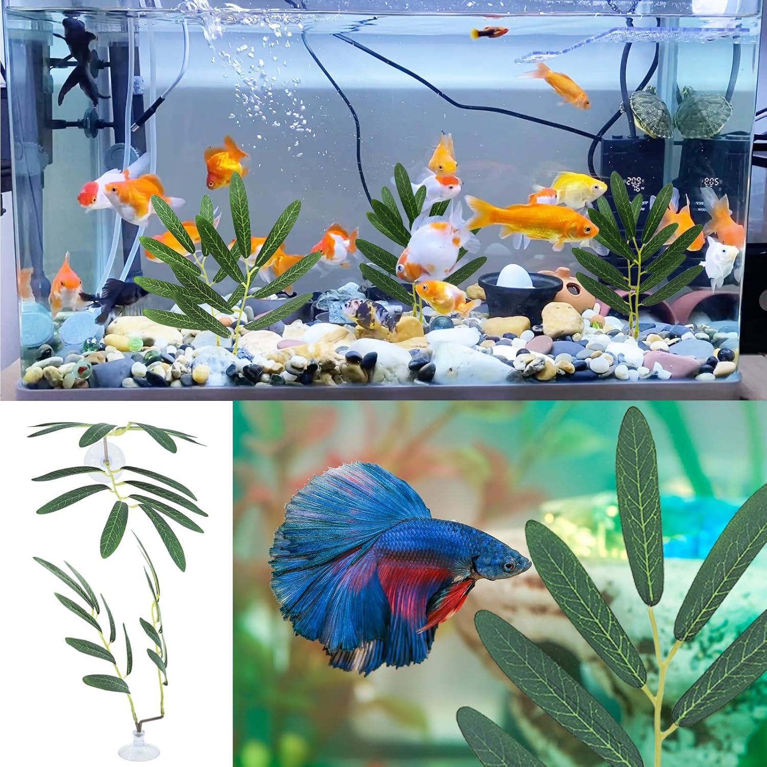 Accesorios para Acuario AncBace - 7 Hojas Artificiales Verdes