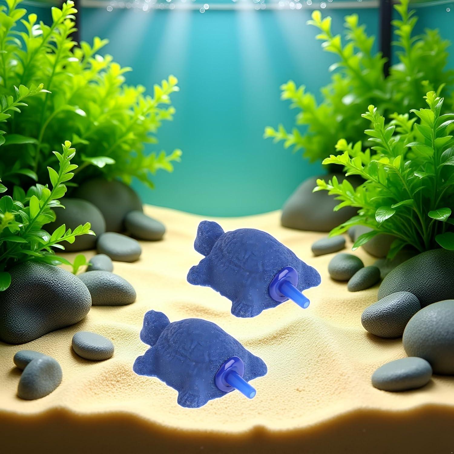 Conjunto 2 Difusores de Aire Tortuga Azul Czhotg para Acuario