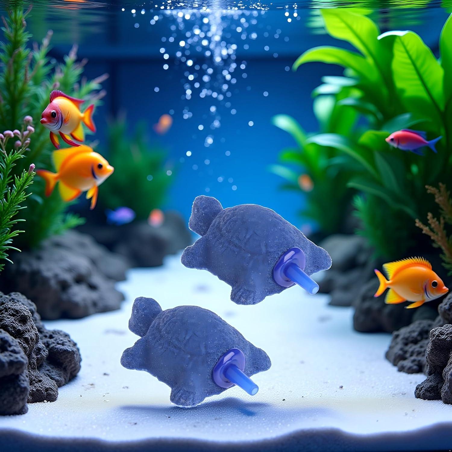 Conjunto 2 Difusores de Aire Tortuga Azul Czhotg para Acuario