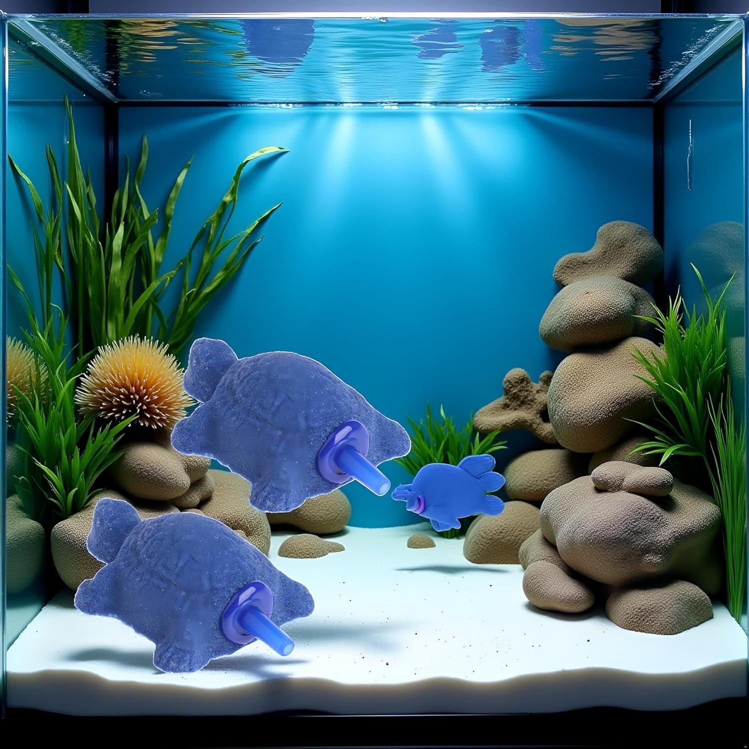Conjunto 2 Difusores de Aire Tortuga Azul Czhotg para Acuario