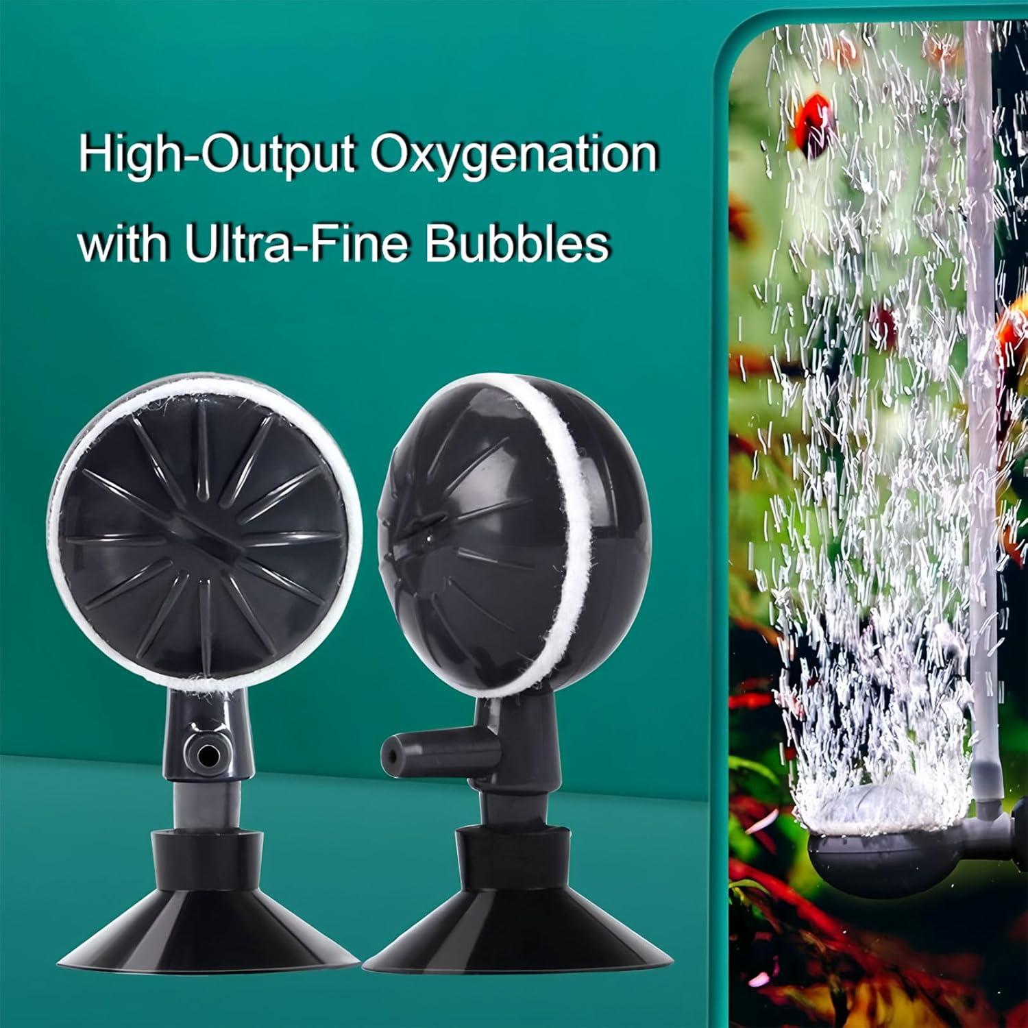 Difusor de Burbuja Nano Jomissly para Acuario, 2 Piezas, Negro