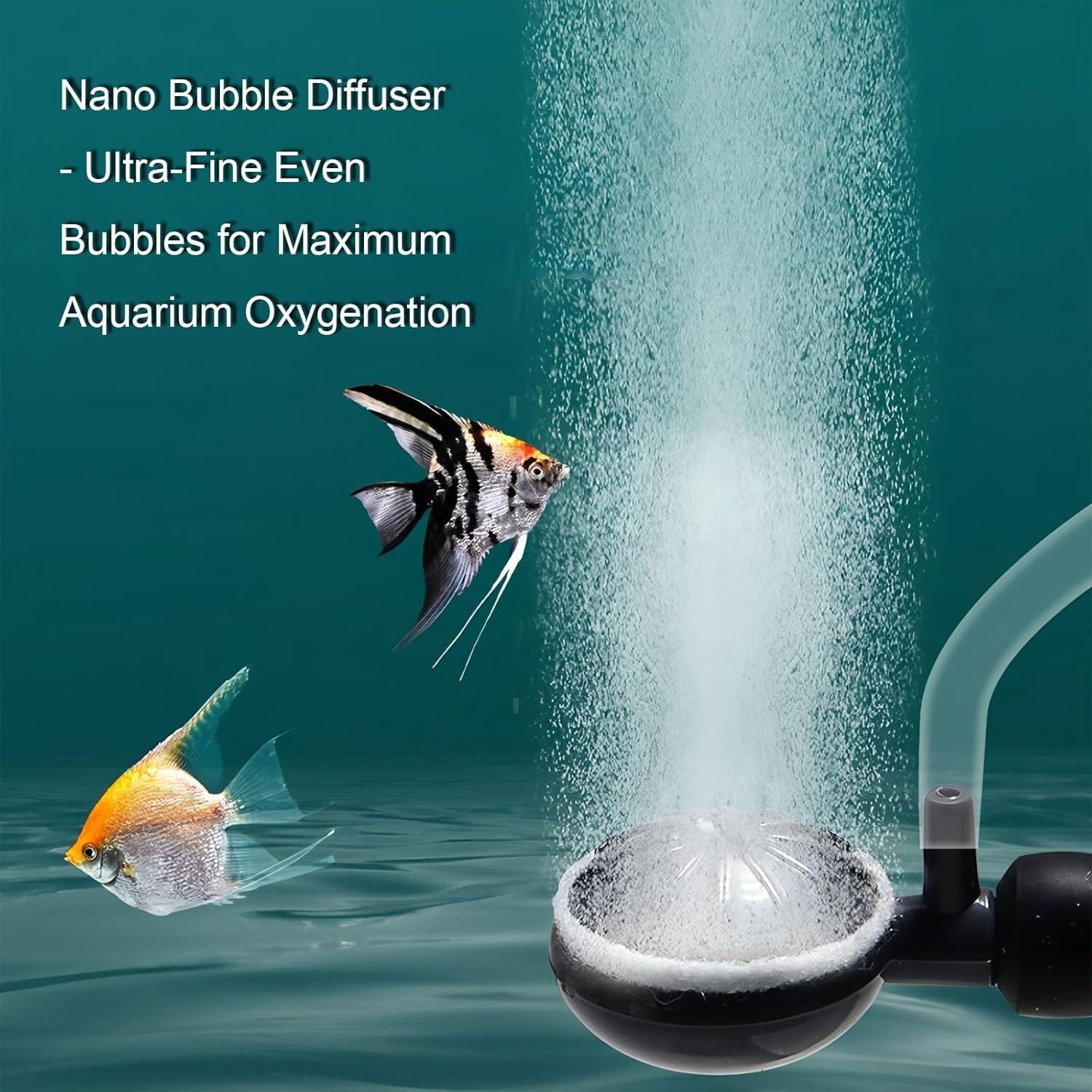 Difusor de Burbuja Nano Jomissly para Acuario, 2 Piezas, Negro
