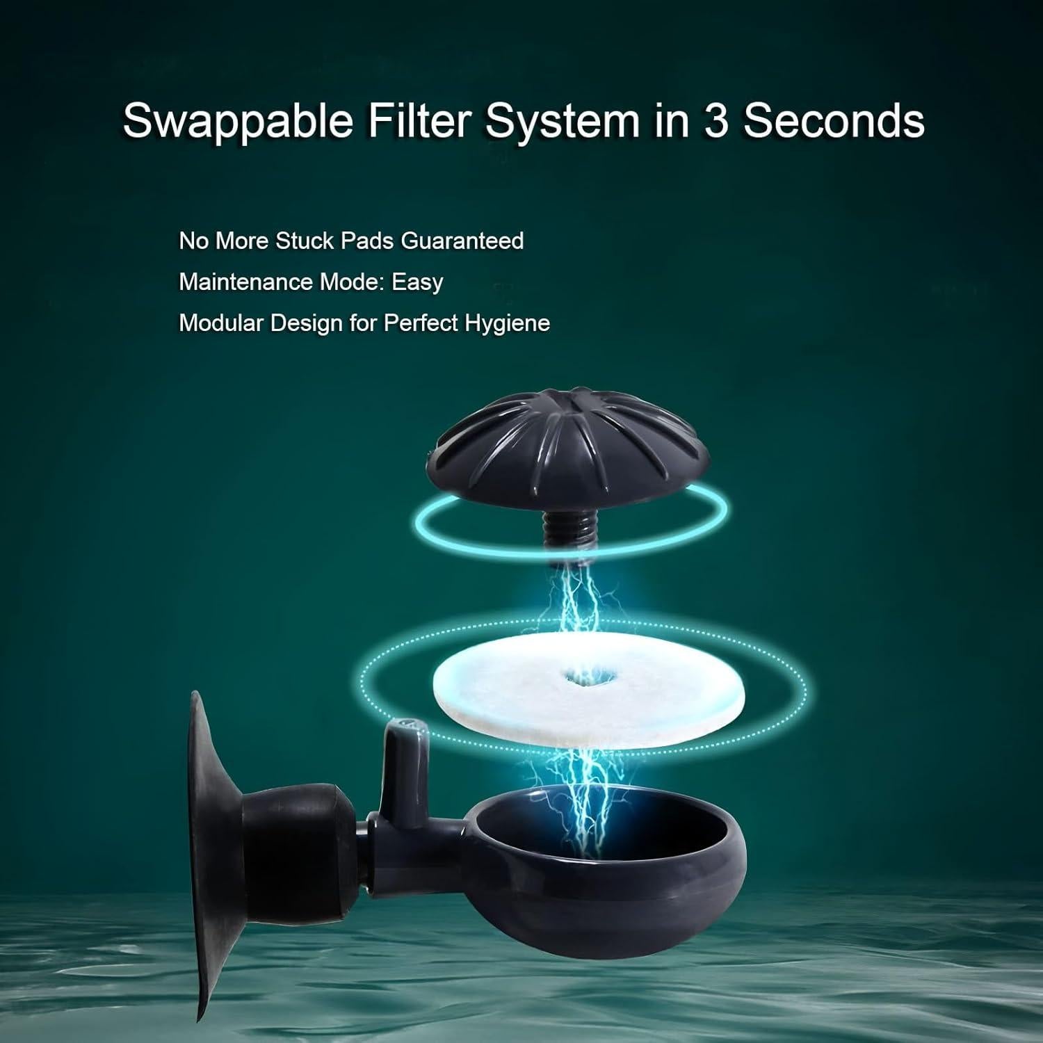 Difusor de Burbuja Nano Jomissly para Acuario, 2 Piezas, Negro