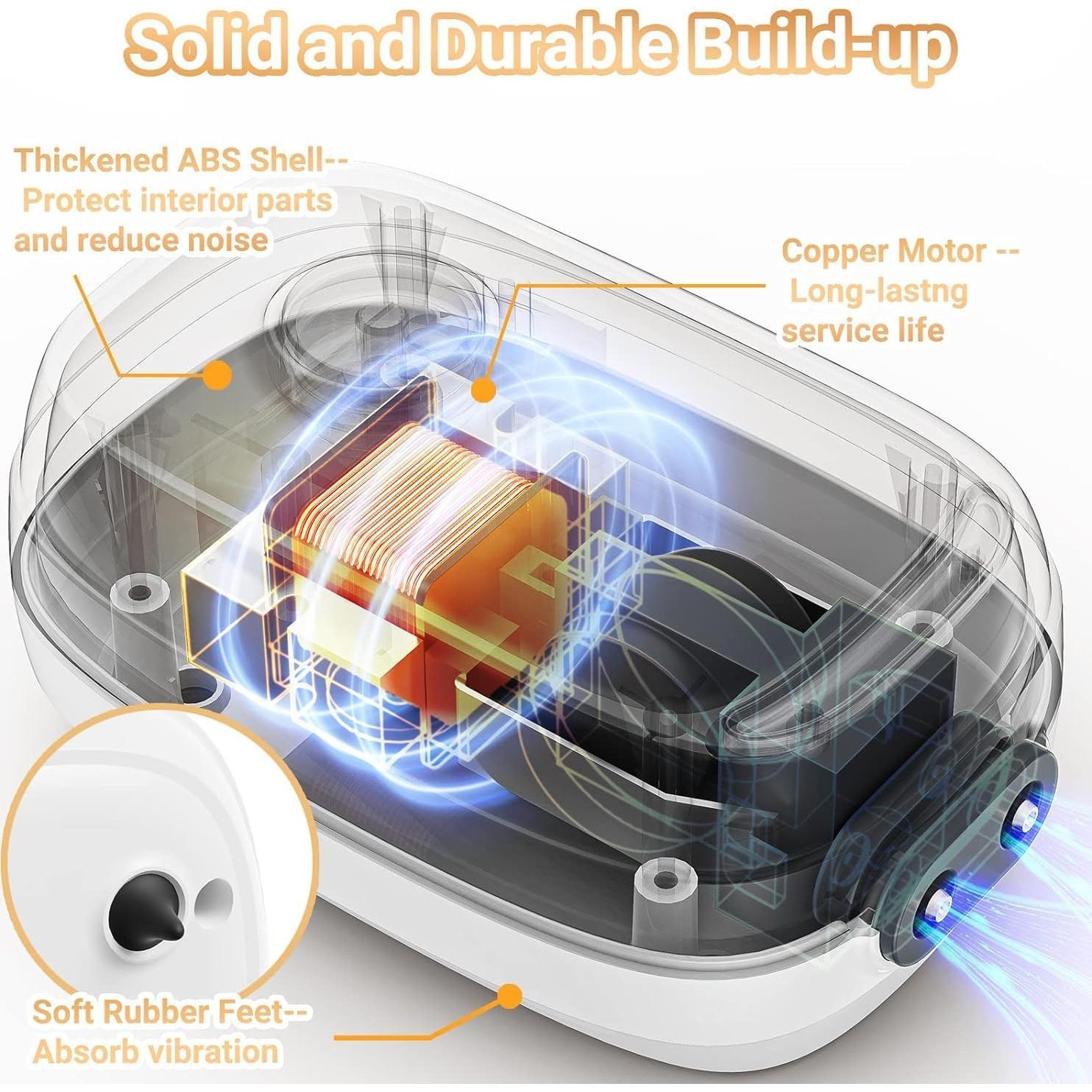 Bomba de Aire para Acuario Moonorange 3W Ajustable 6.8L/min