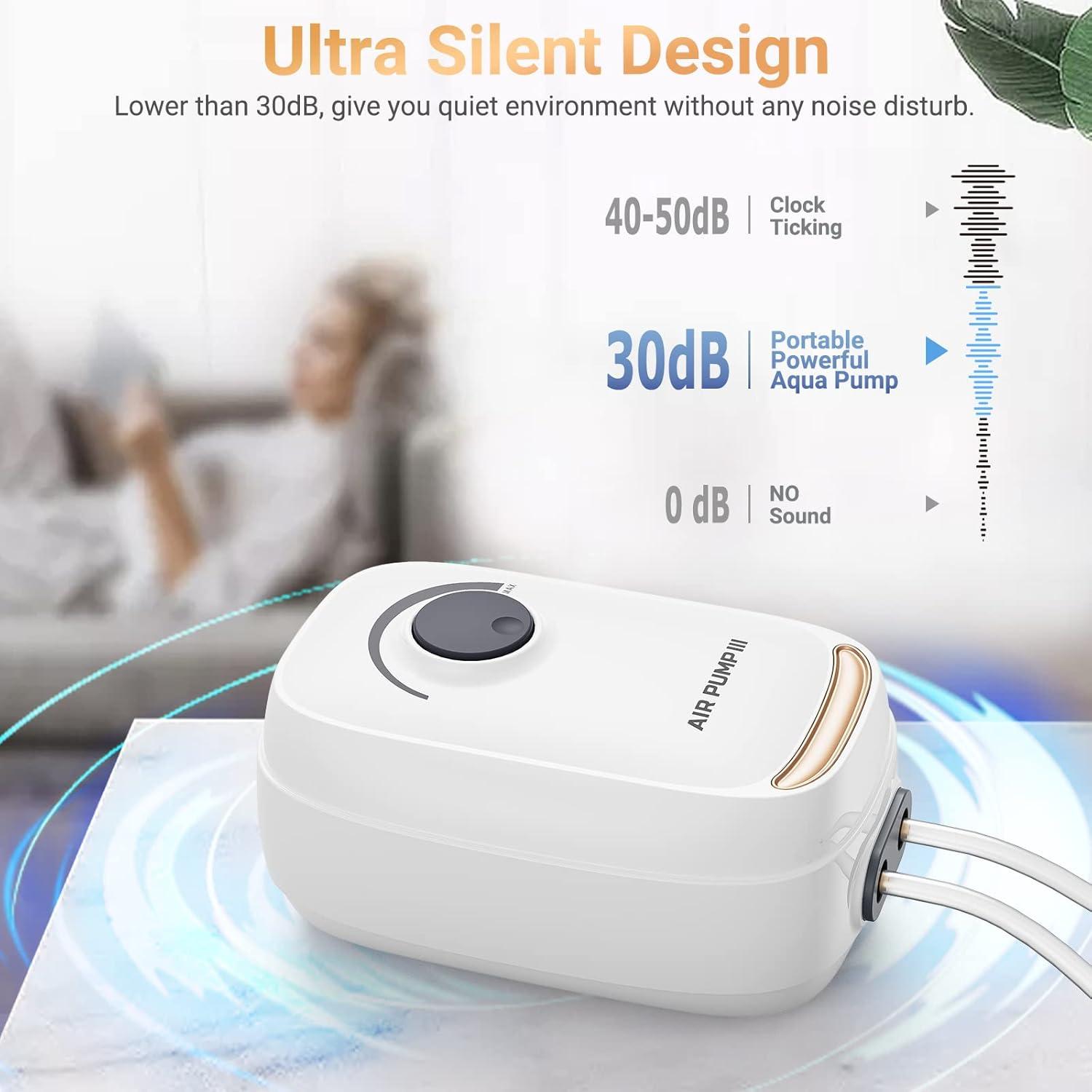 Bomba de Aire para Acuario Moonorange 3W Ajustable 6.8L/min