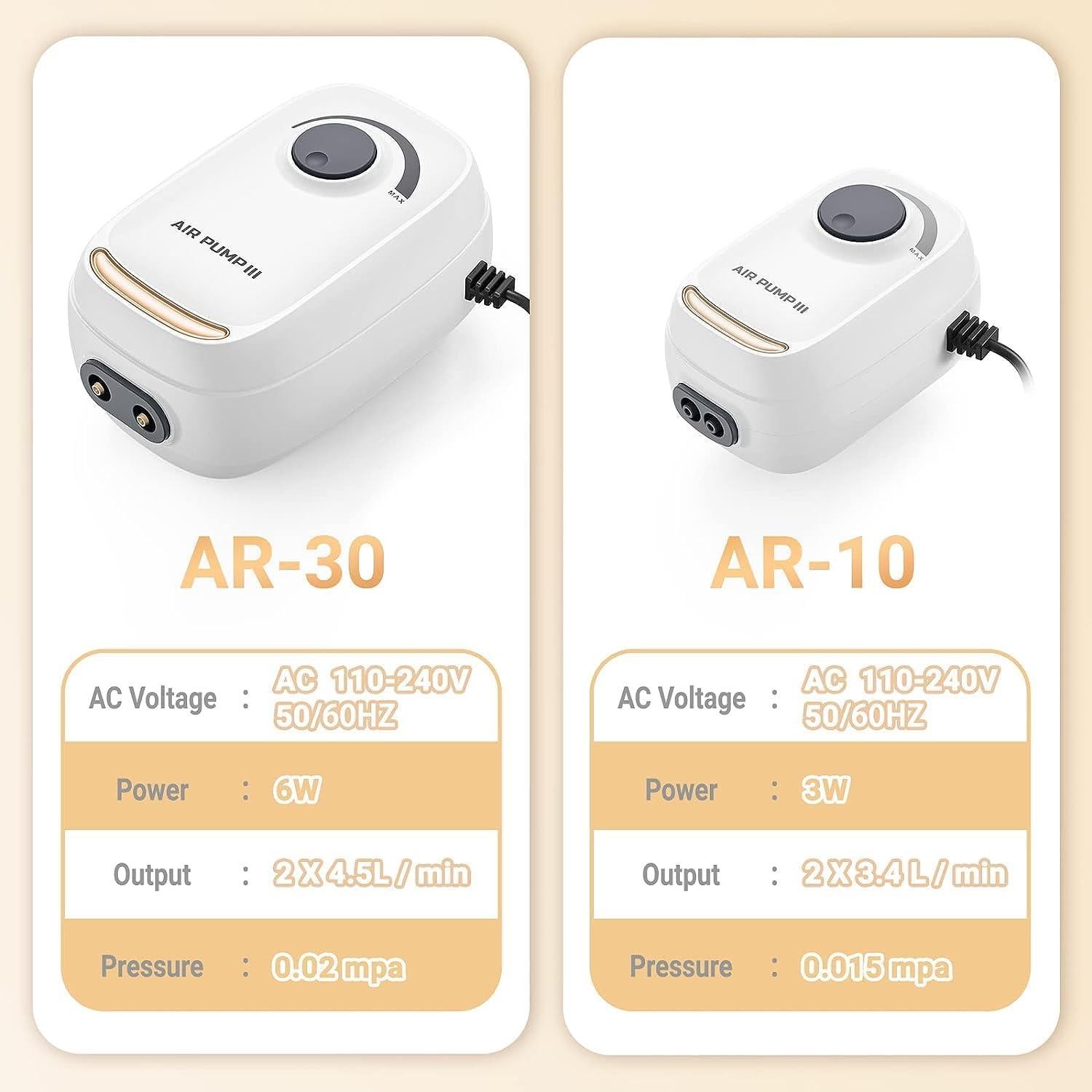 Bomba de Aire para Acuario Moonorange 3W Ajustable 6.8L/min