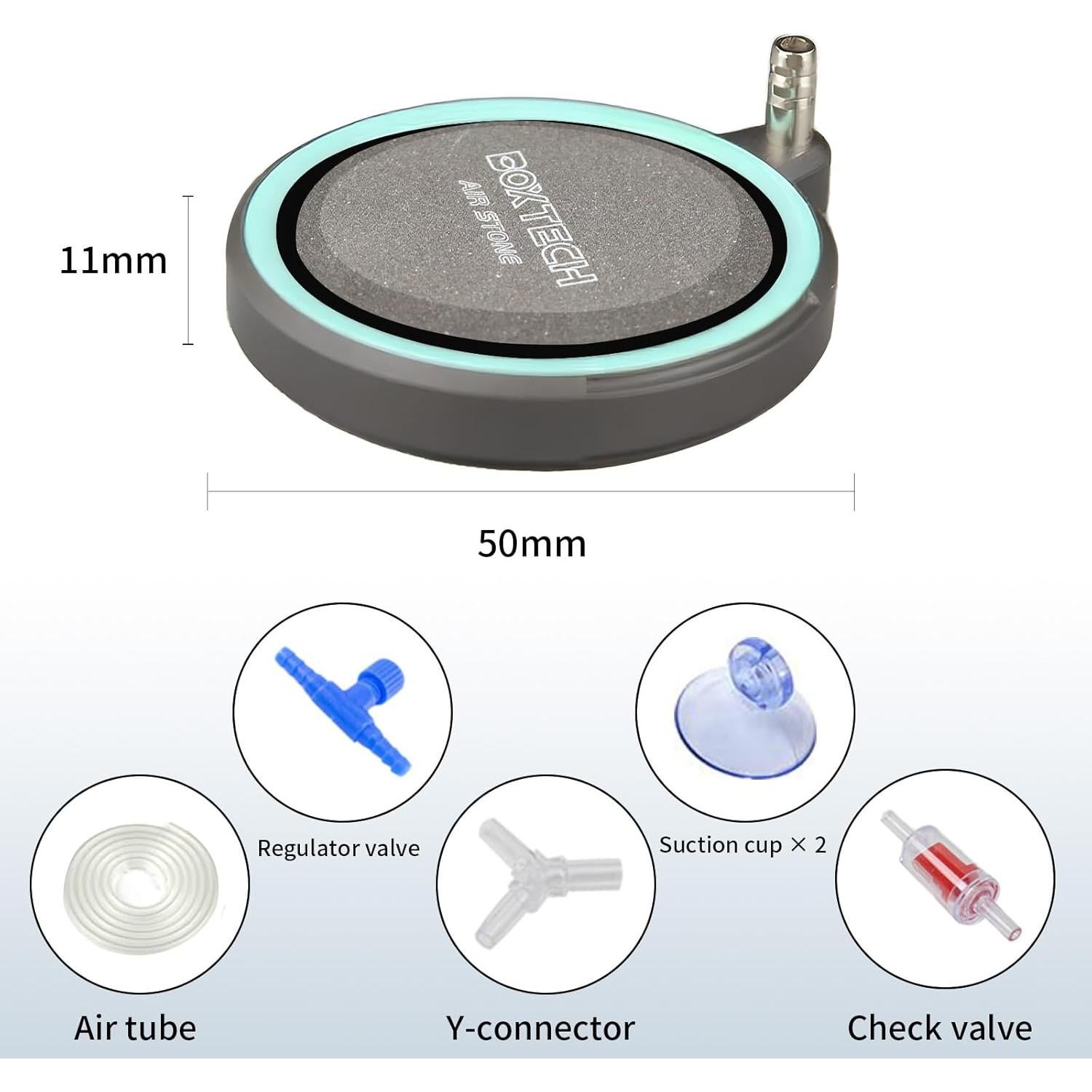 Difusor de Oxígeno UPETTOOLS 5 cm para Acuarios Nano Silencioso