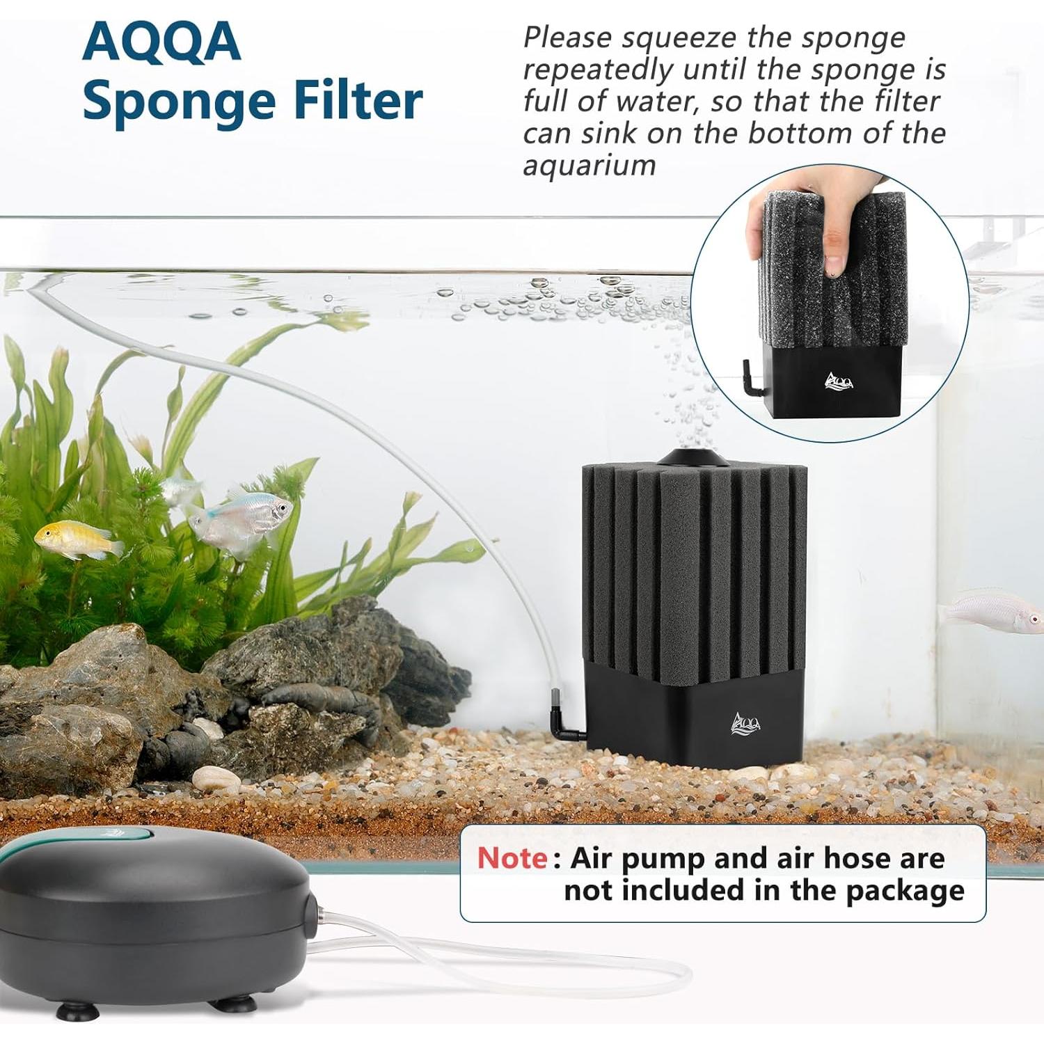 Filtro de Esponja AQQA GUS-AQ046-S para Acuario 19-76L