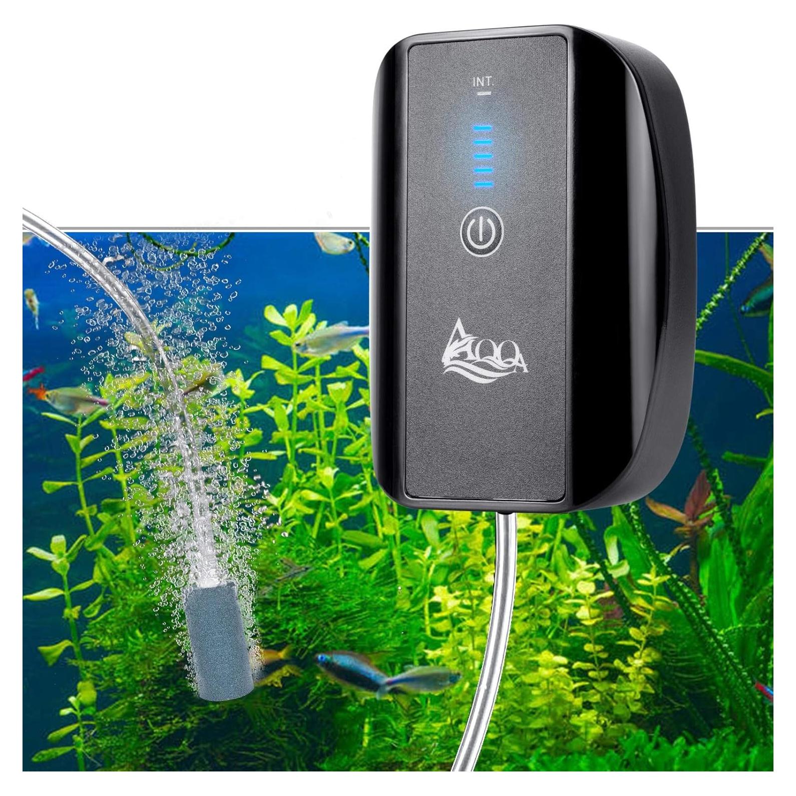 Bomba de Aire Recargable AQQA para Acuarios 1.7W Doble Salida