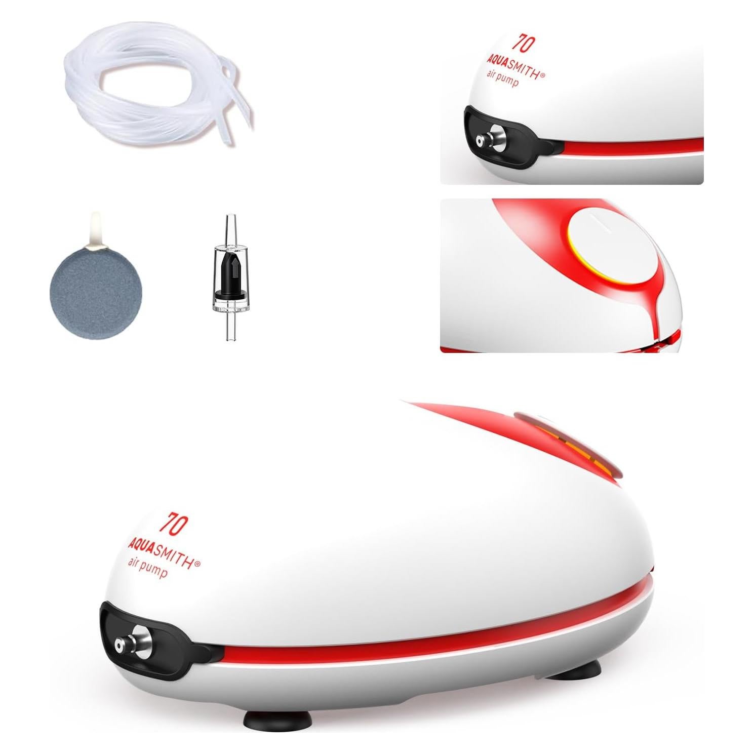 Bomba de aire silenciosa AQUASMITH 1W para acuarios 0-151L