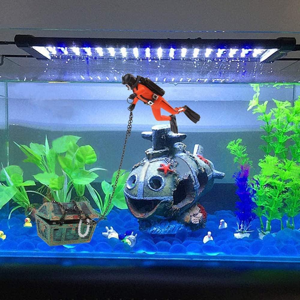 Adorno de Acuario Eyech Cofre del Tesoro Naranja 6x4.5cm