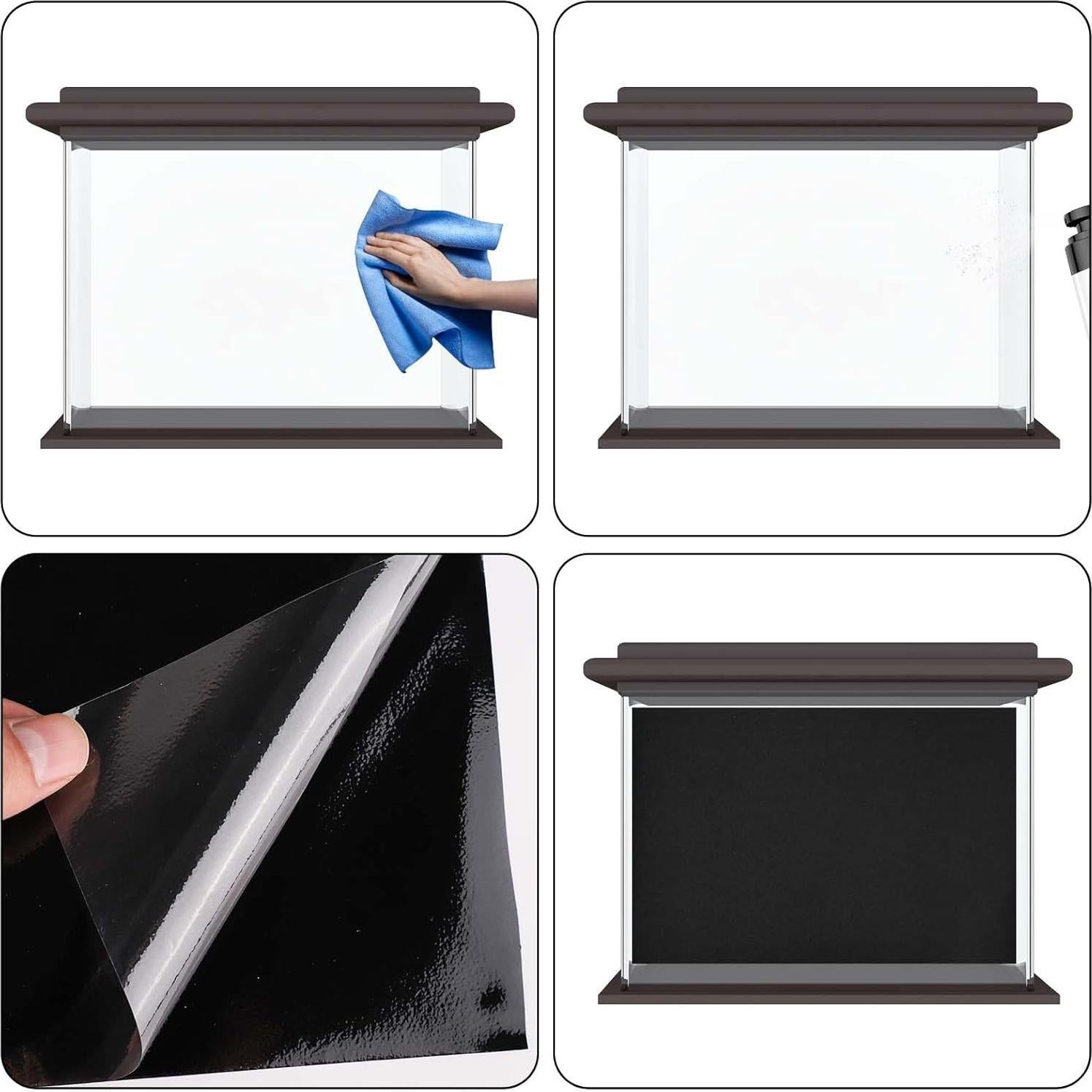 Fondo de Acuario Adherente Negro 40x100cm Lasuroa