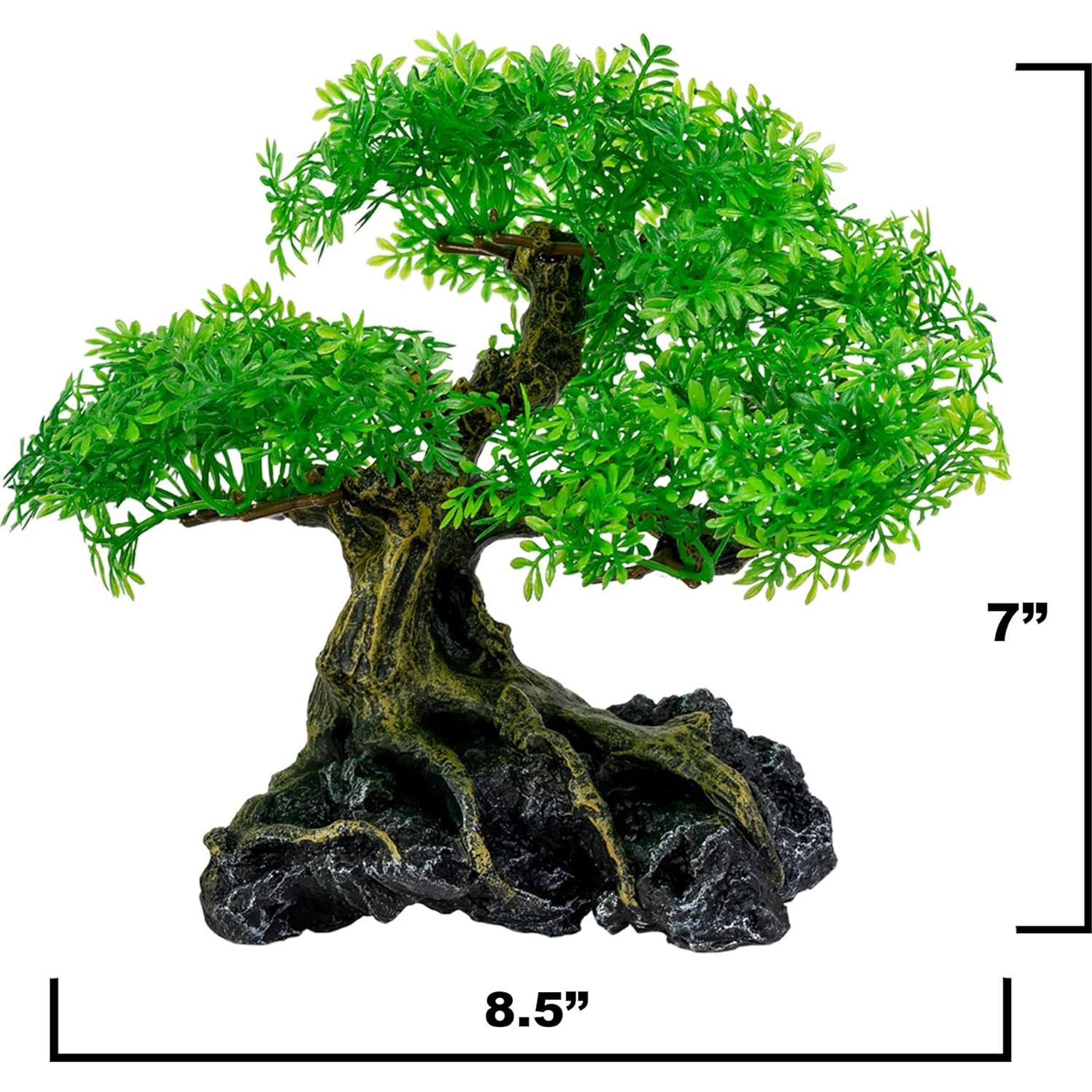 UNEAK Árbol Bonsai Artificial para Acuario 18 cm Verde