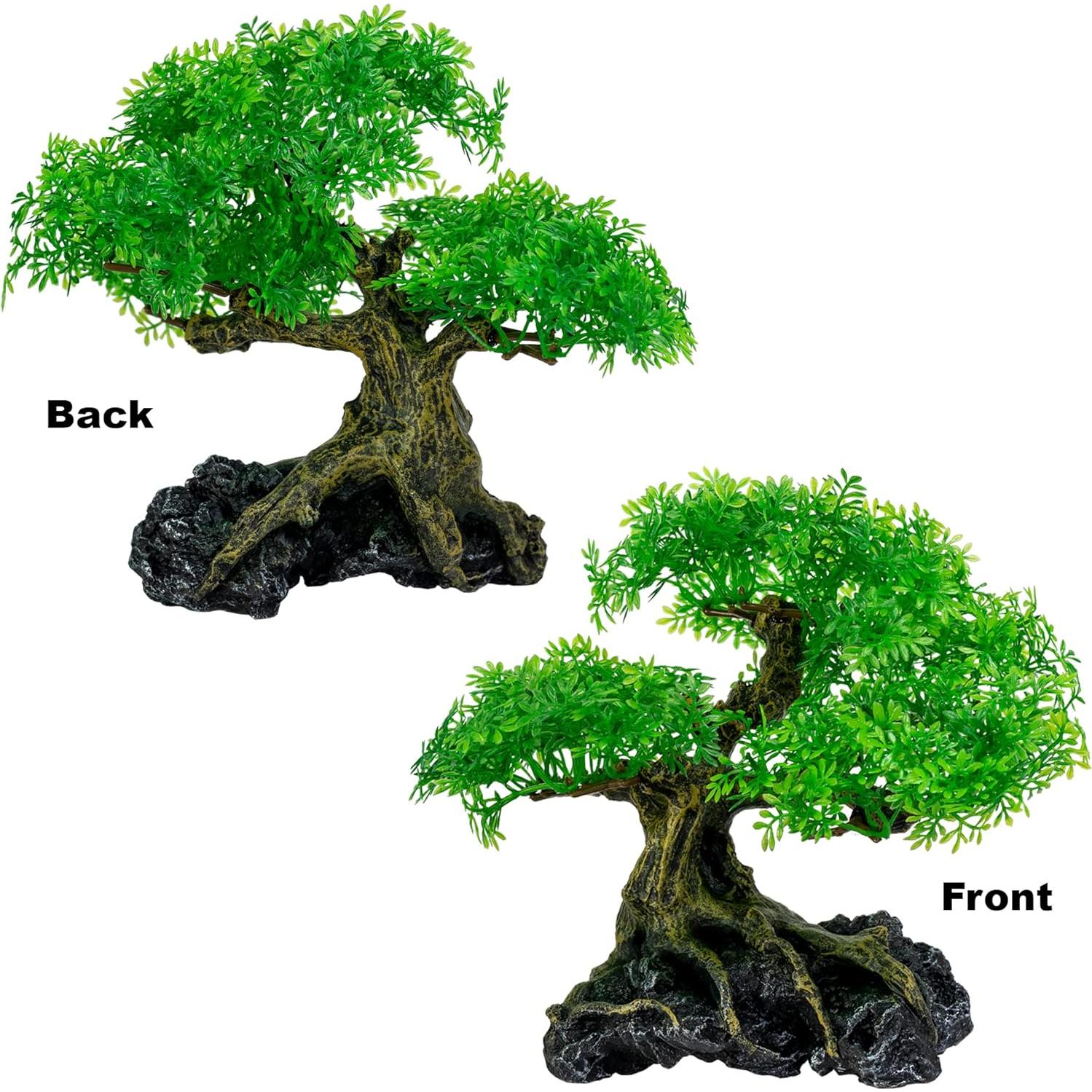 UNEAK Árbol Bonsai Artificial para Acuario 18 cm Verde