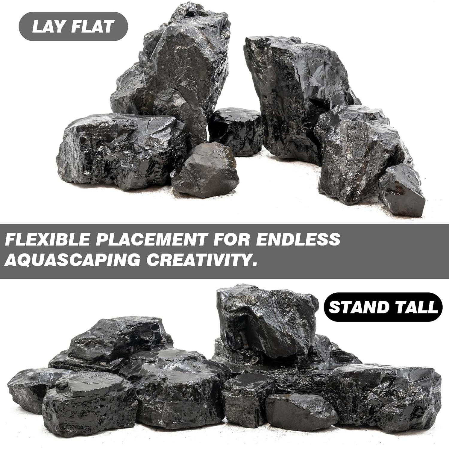 Rocas de Pizarra Negra Unocho para Acuarios 2.27kg 4Pcs
