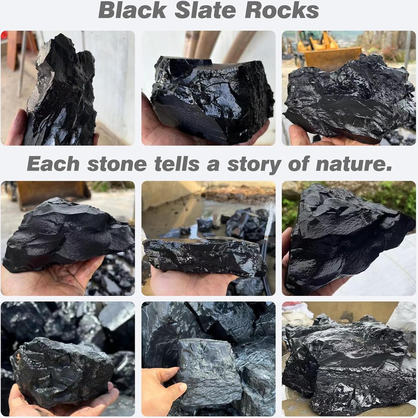 Rocas de Pizarra Negra Unocho para Acuarios 2.27kg 4Pcs