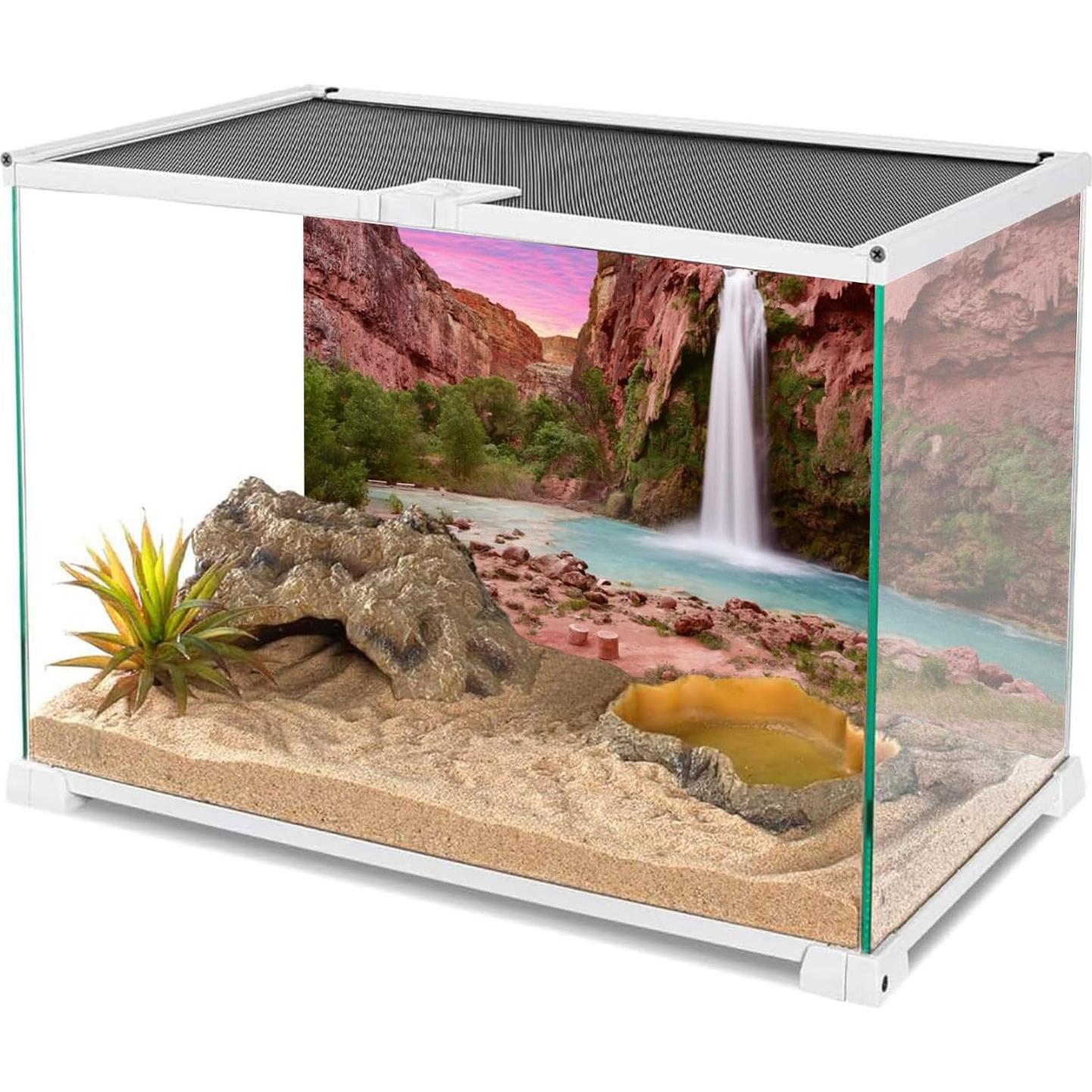 Fondo para Terrario AWERT 90x45 cm Atardecer Montaña