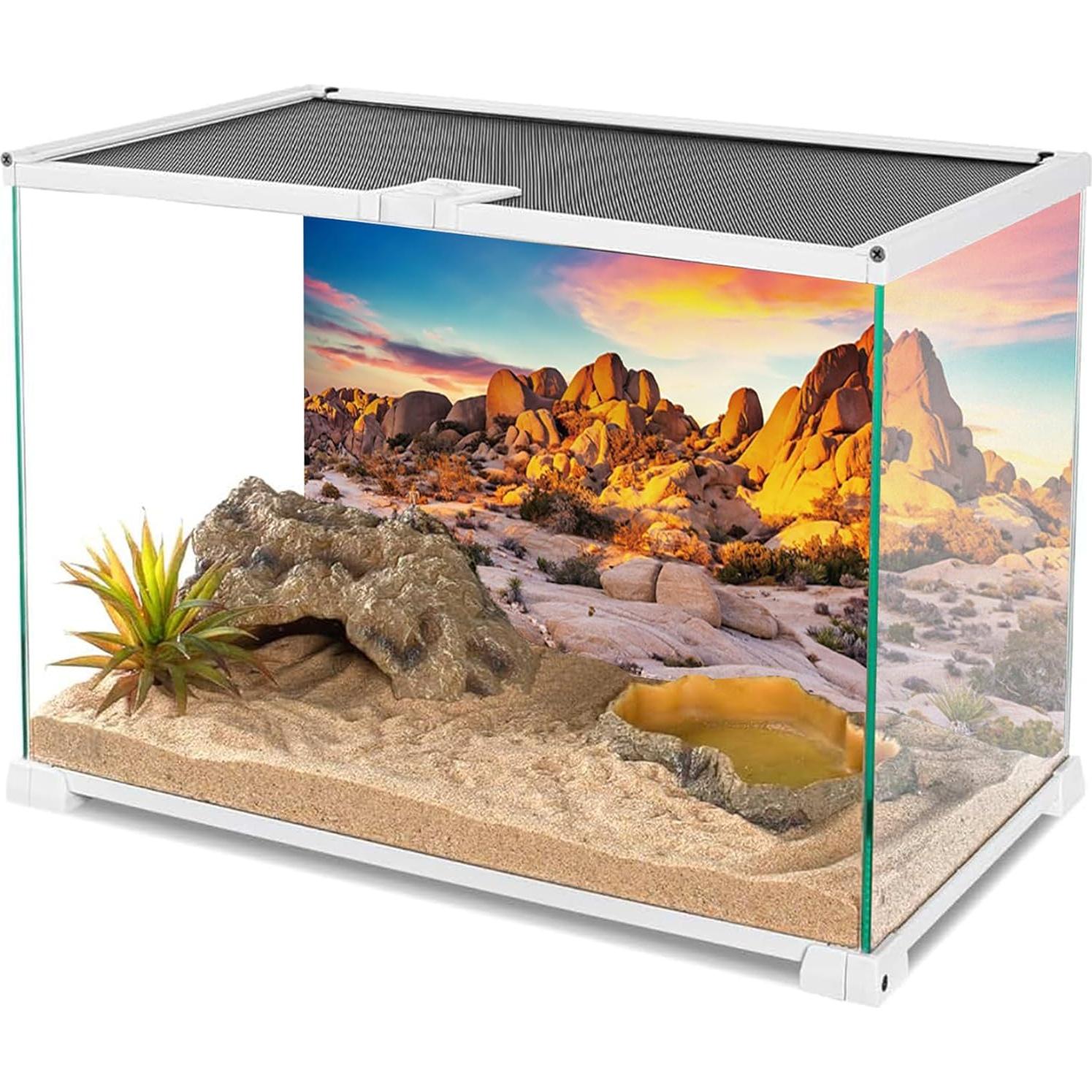Fondo de Terrario para Reptiles YongFoto 91x46 cm Desierto Rocoso