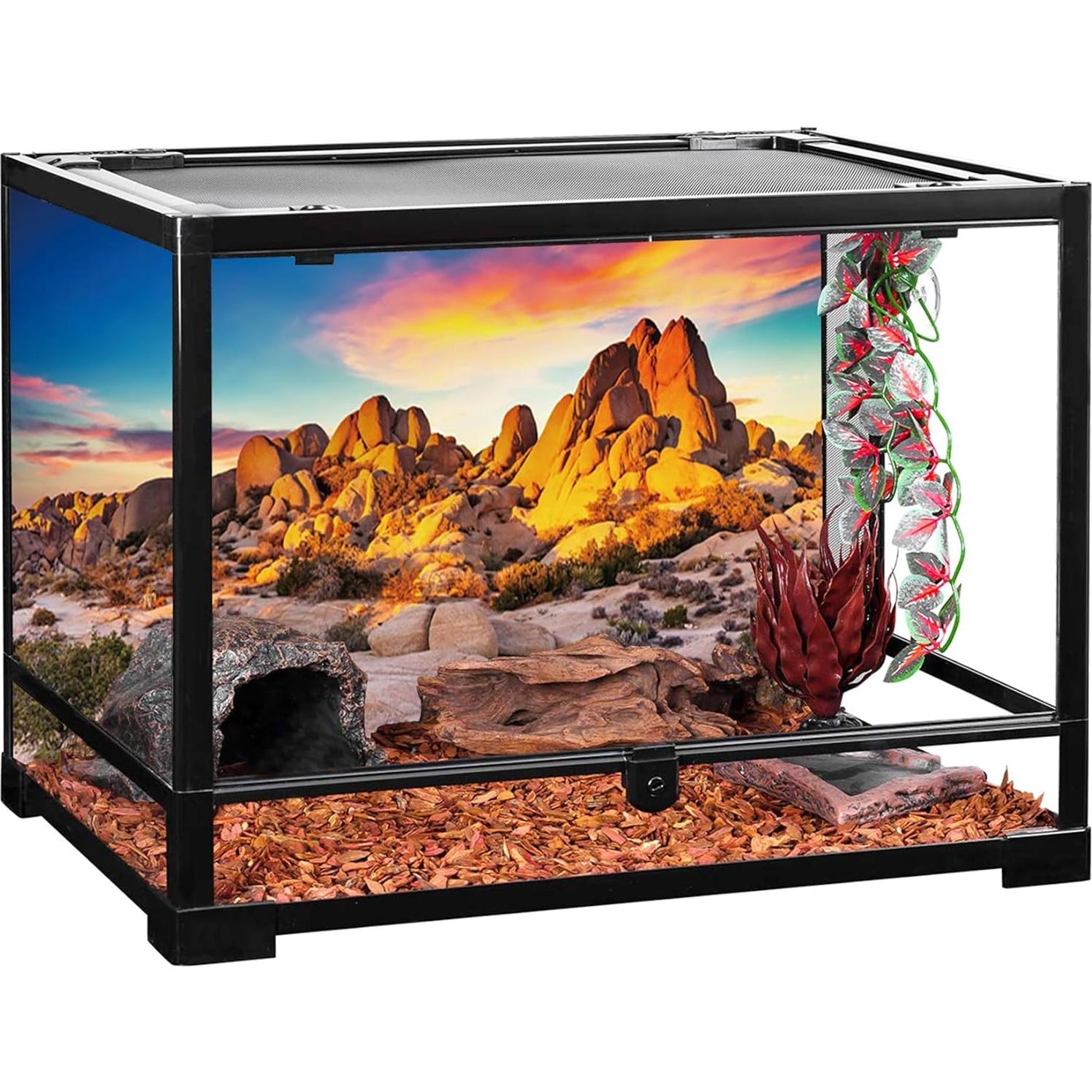 Fondo de Terrario para Reptiles YongFoto 91x46 cm Desierto Rocoso