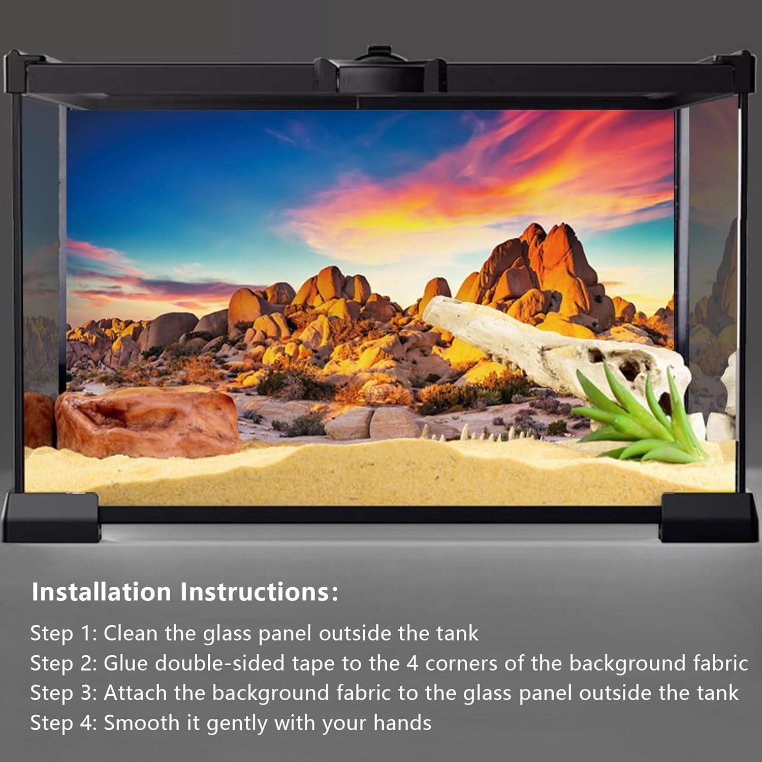 Fondo de Terrario para Reptiles YongFoto 91x46 cm Desierto Rocoso