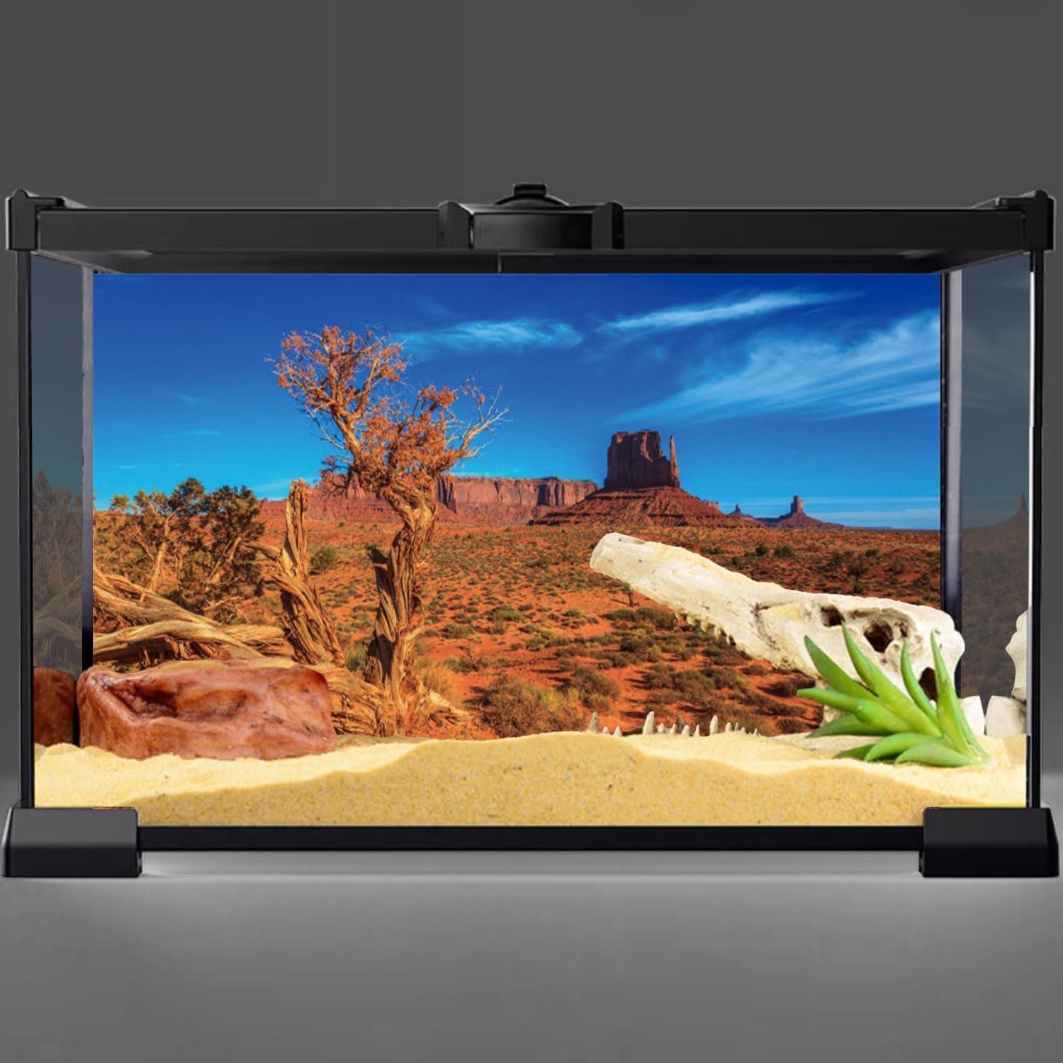 Fondo de Terrario AWERT 122x61 cm Cactus Desierto Naranja