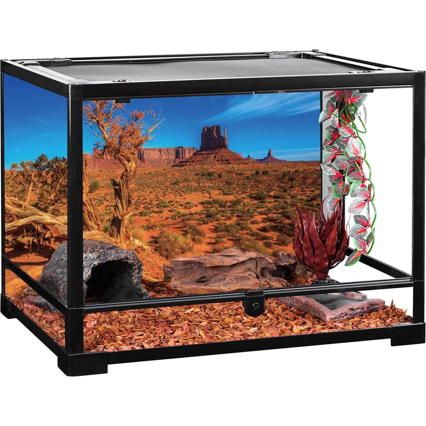 Fondo de Terrario AWERT 122x61 cm Cactus Desierto Naranja