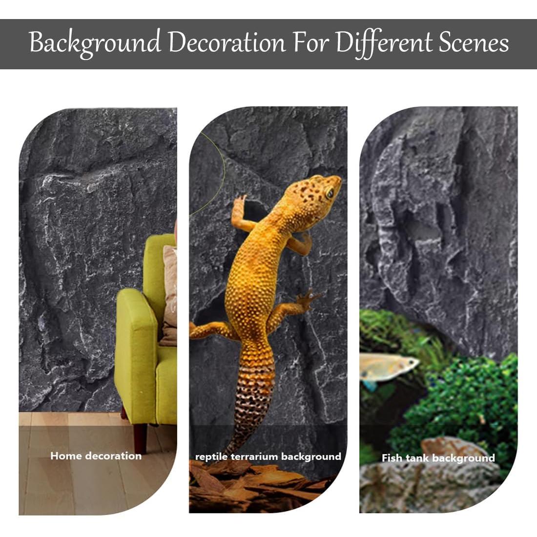 Fondo de Terrario 3D Hamiledyi 43.9x30 cm para Reptiles