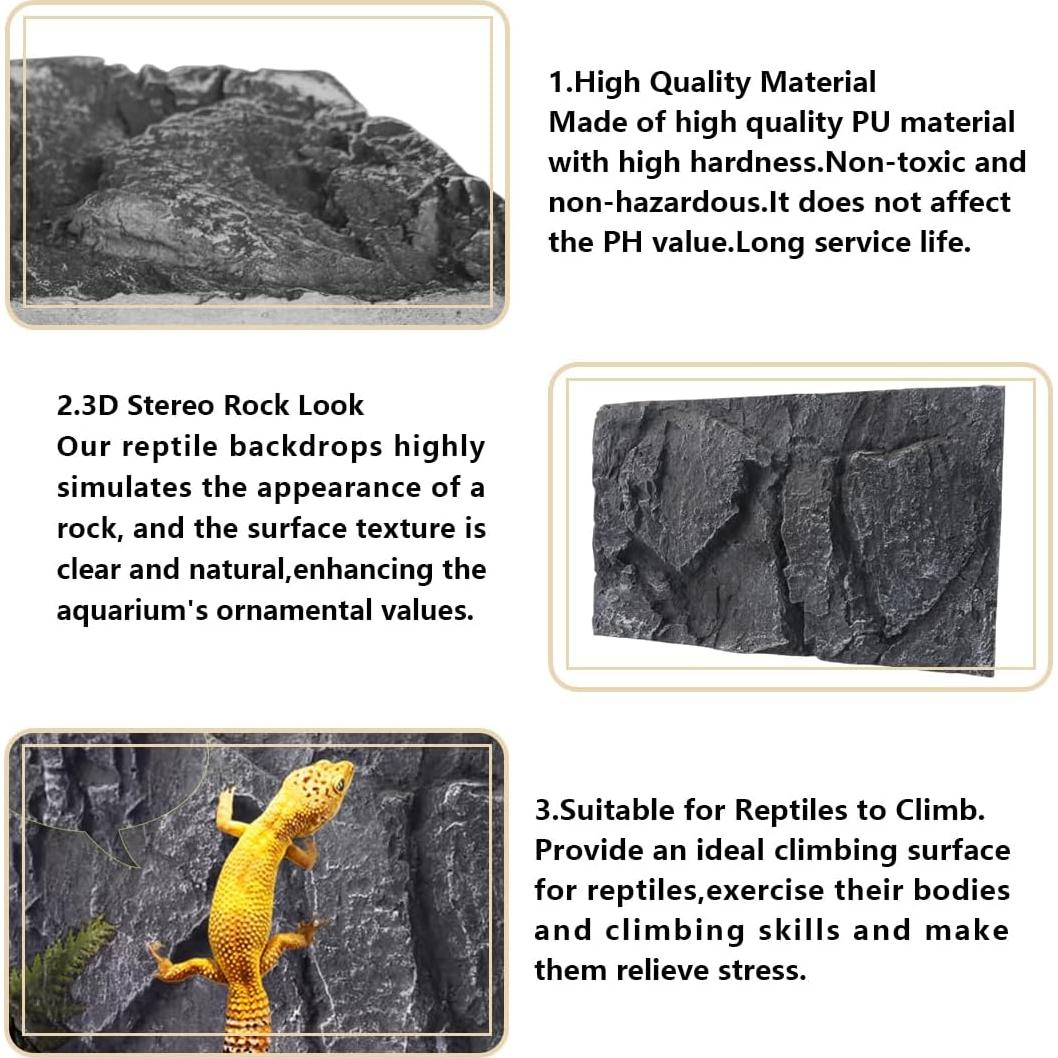 Fondo de Terrario 3D Hamiledyi 43.9x30 cm para Reptiles