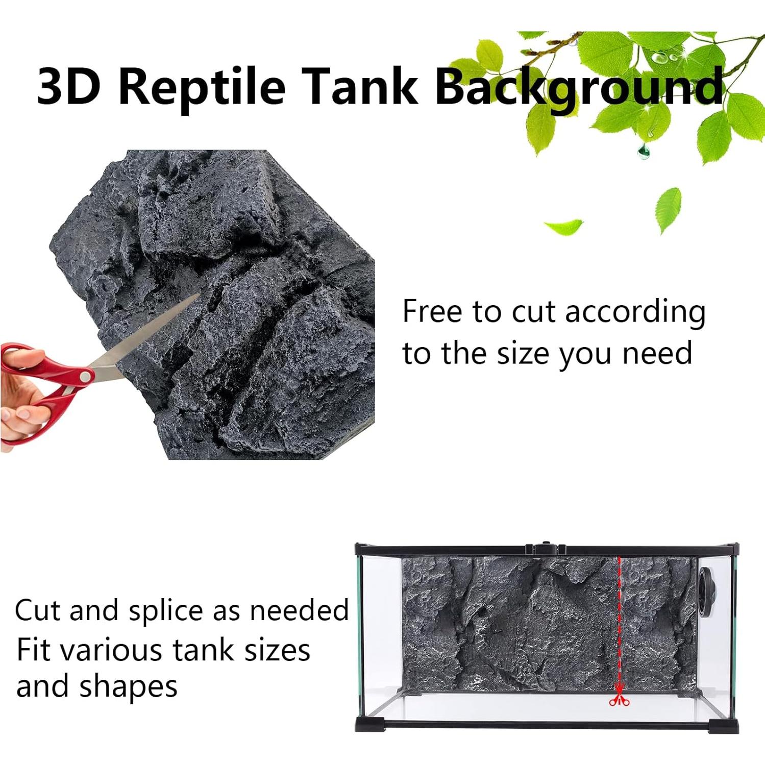 Fondo de Terrario 3D Hamiledyi 43.9x30 cm para Reptiles